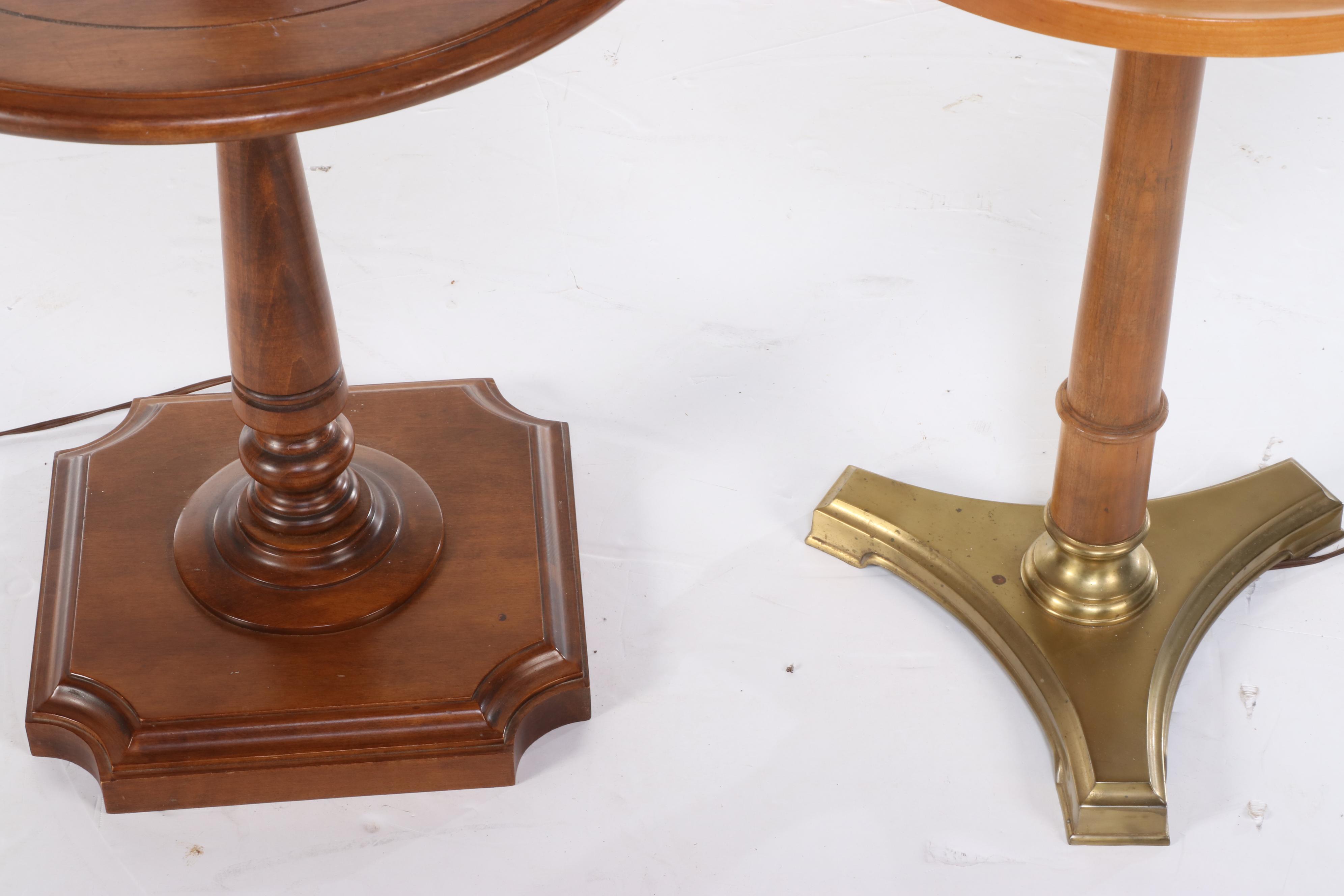 Two Tray Table Floor Lamps, Incl. Cherrywood and Maple Examples
