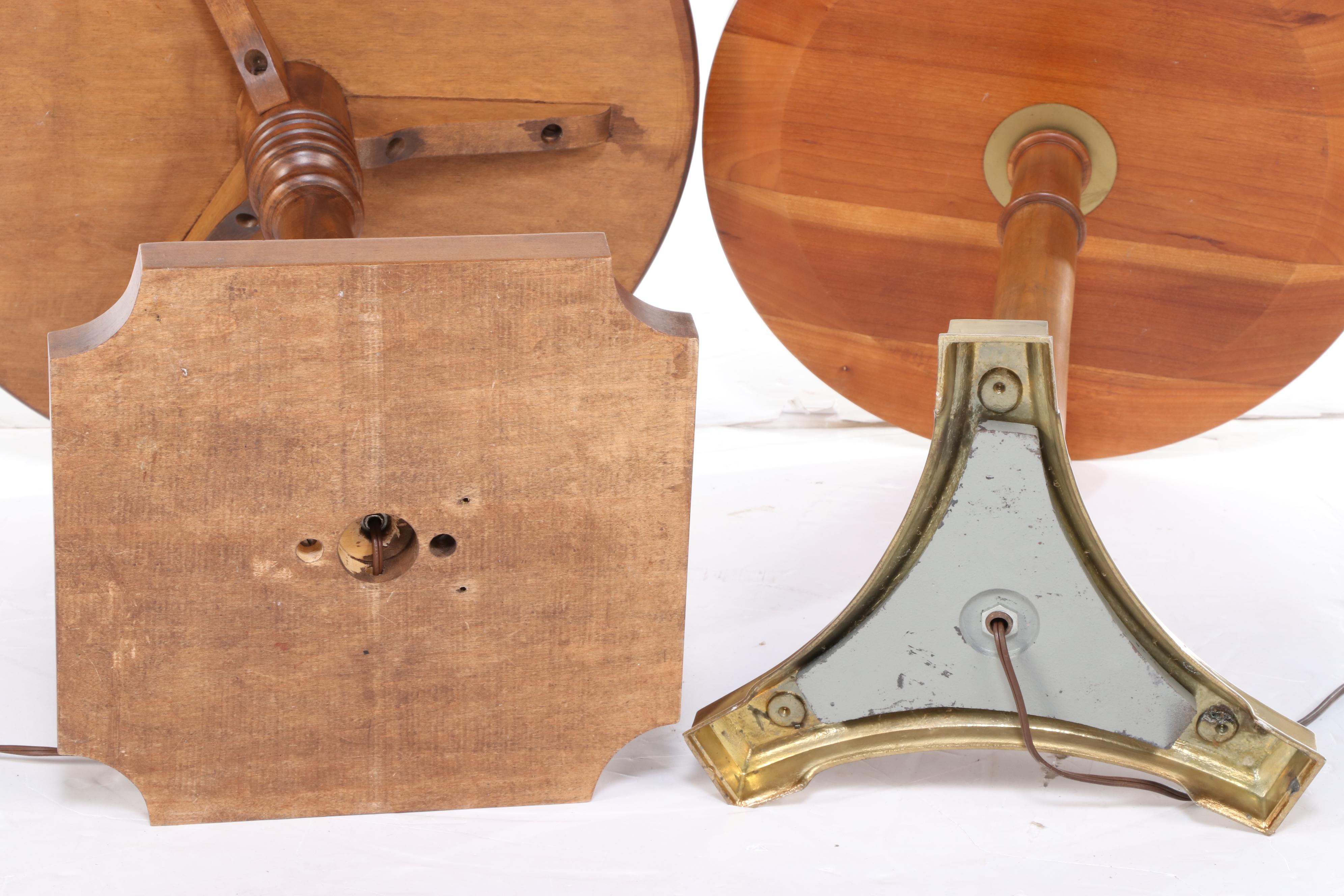 Two Tray Table Floor Lamps, Incl. Cherrywood and Maple Examples