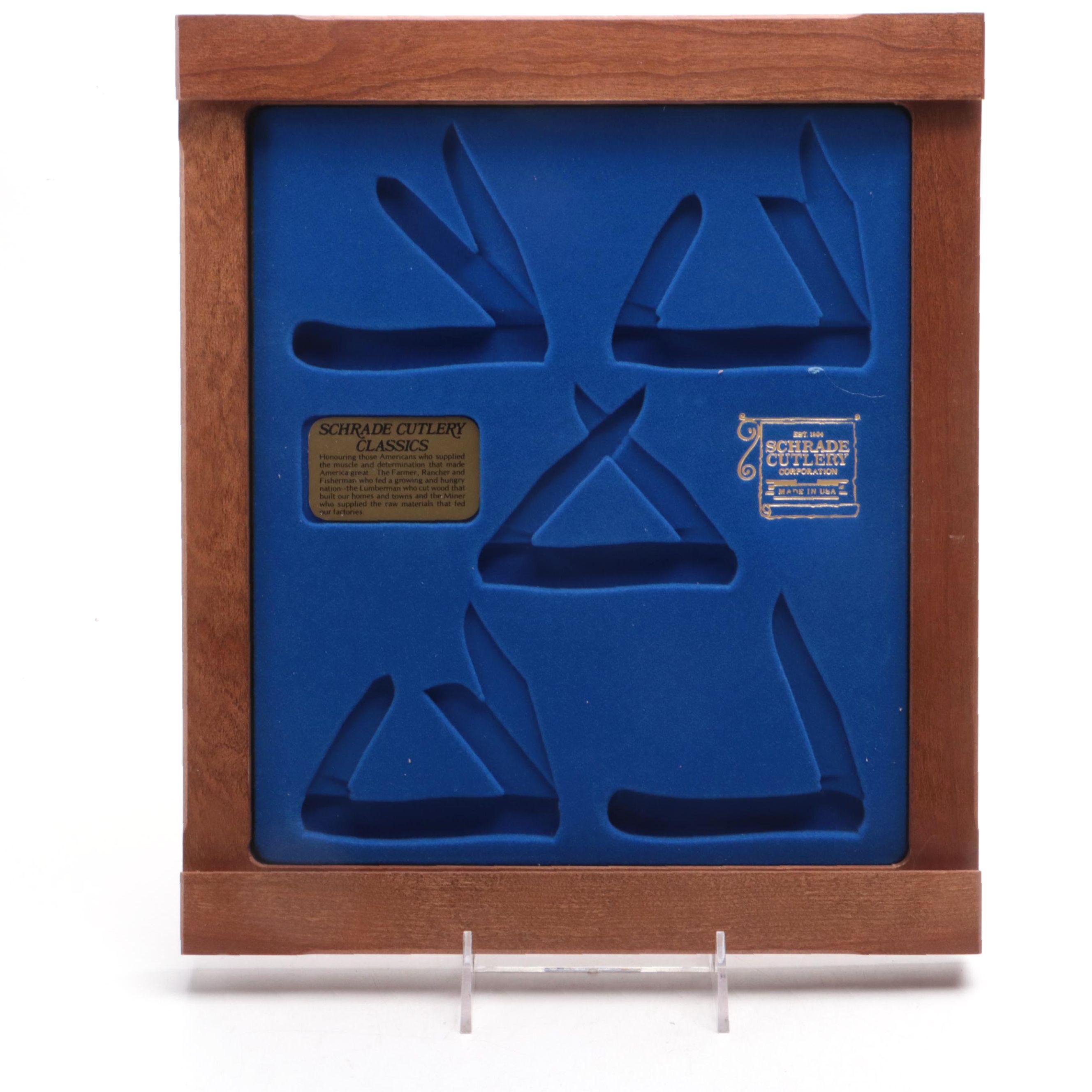 Schrade Cutlery Classics Display Case with Schrade Folding Pocketknives