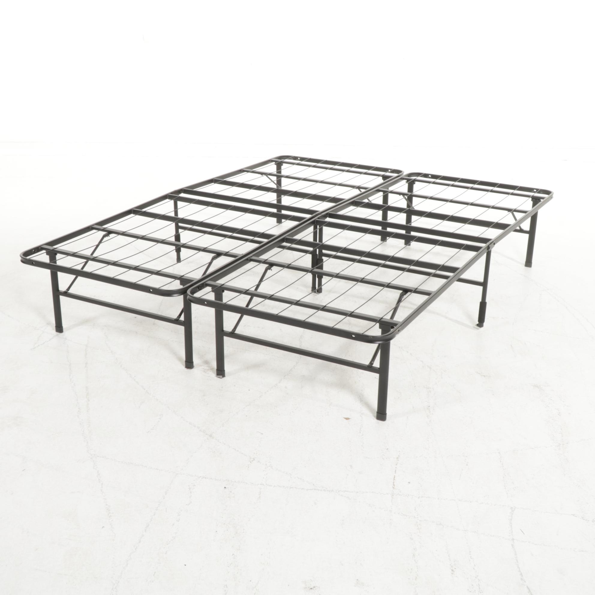Two Metal Folding Queen-Size Mattress Frame