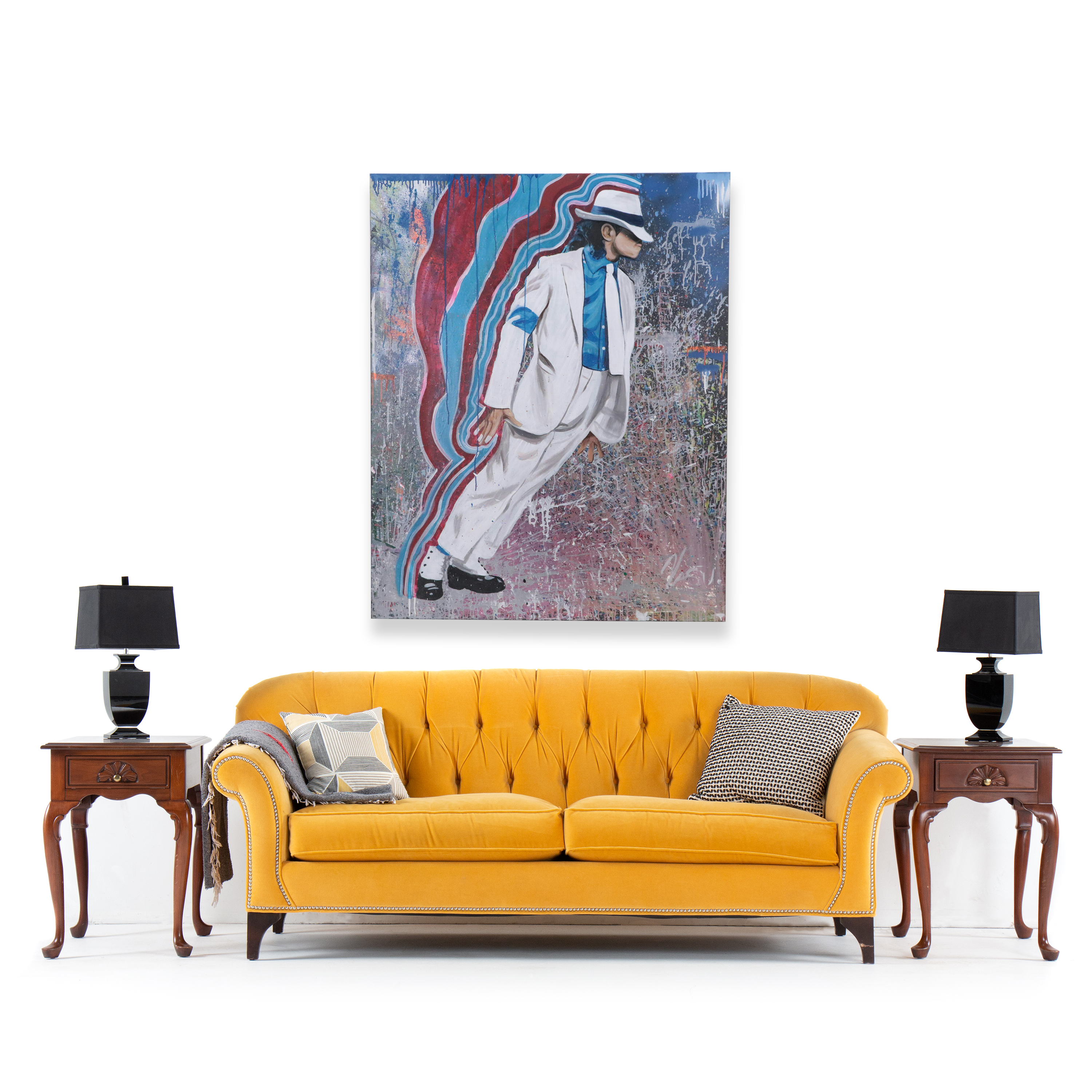 Vasu Bhushan Large-Scale Acrylic Painting of Michael Jackson