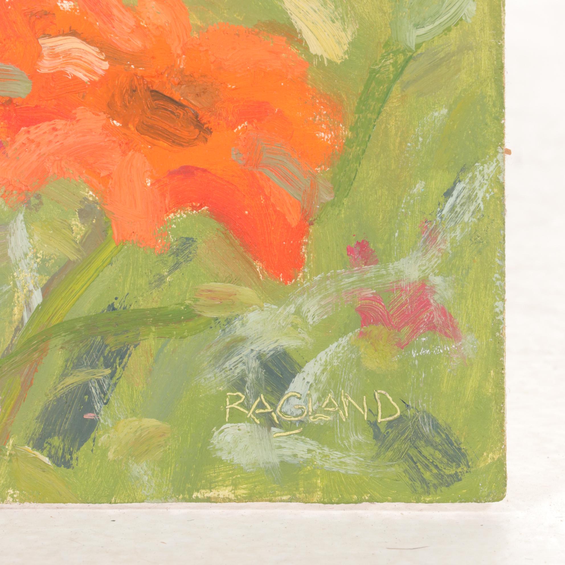 Bob Ragland  Impressionistic Floral Oil Diptych, 1986