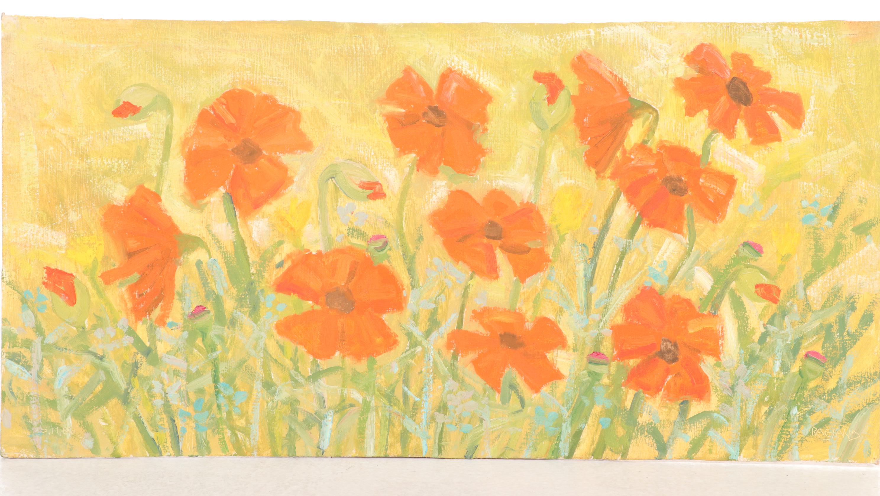 Bob Ragland  Impressionistic Floral Oil Diptych, 1986