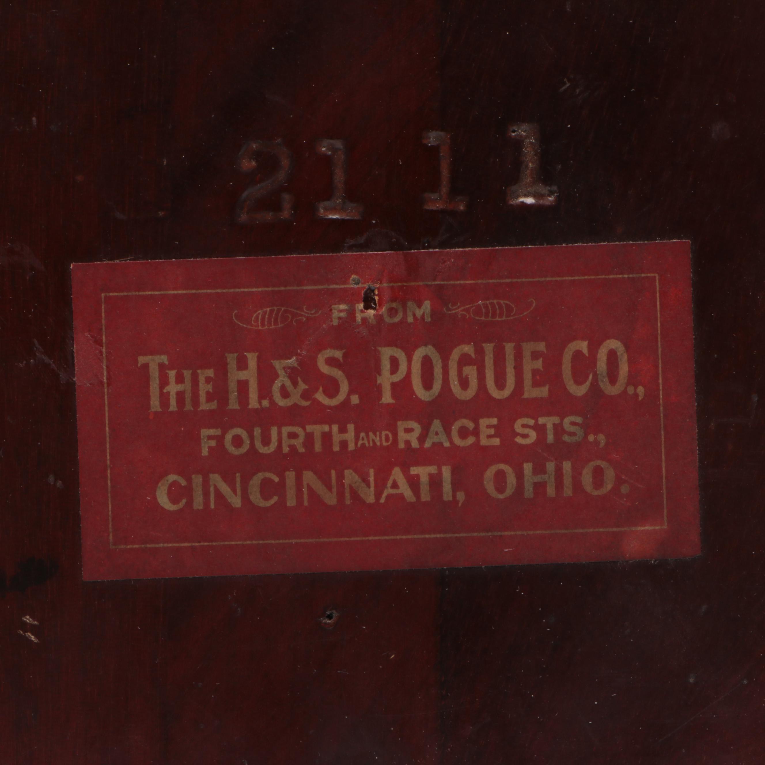 H. & S. Pogue Co. Wooden Candlesticks With Glass Hurricanes