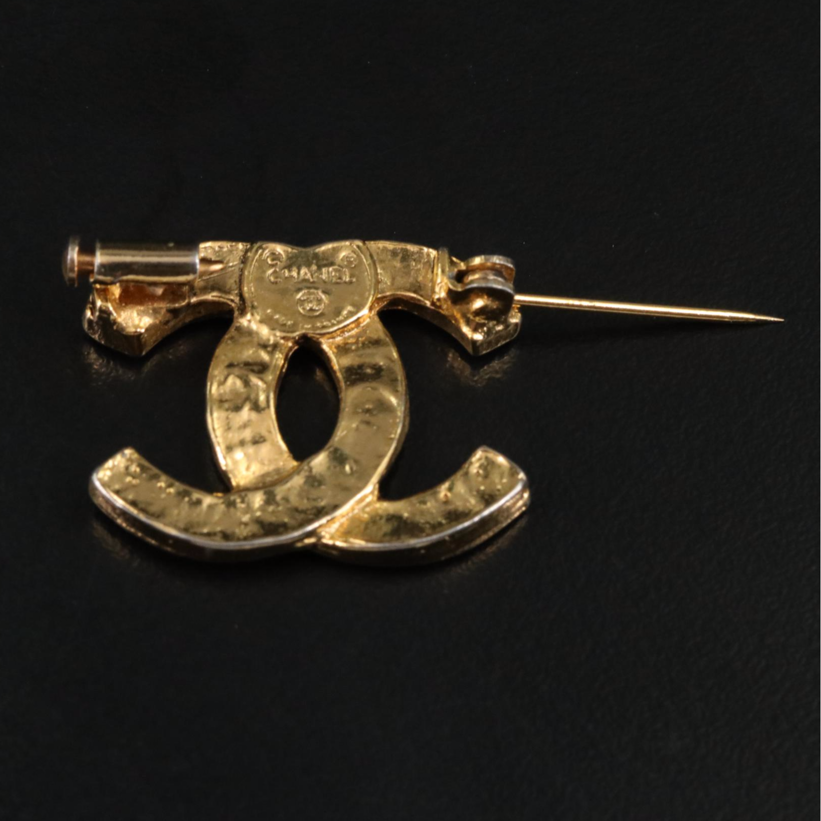 Chanel CC Glass Crystal Brooch