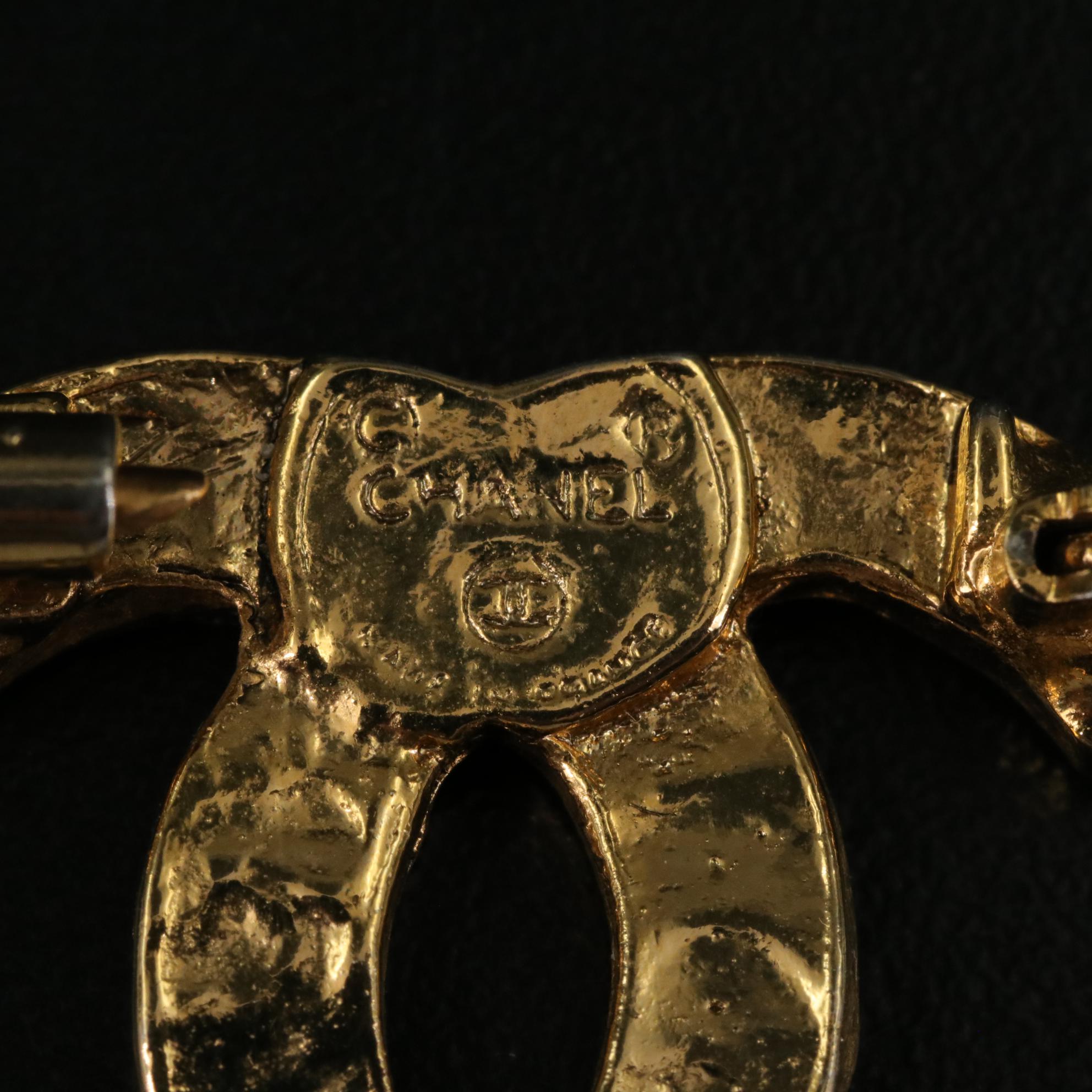 Chanel CC Glass Crystal Brooch