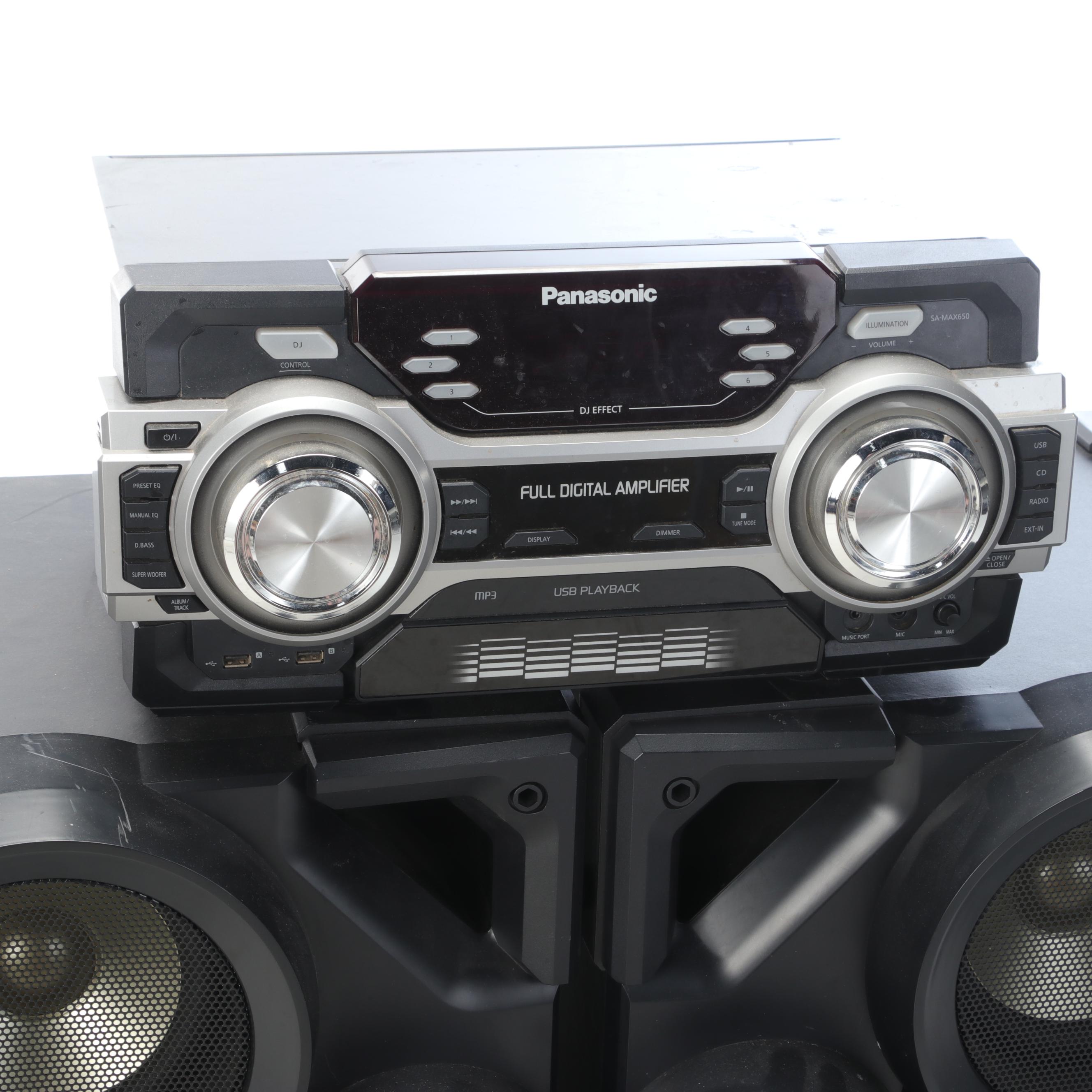 Panasonic SA-MAX650 CD Stereo System and SB-MAX650 Subwoofers