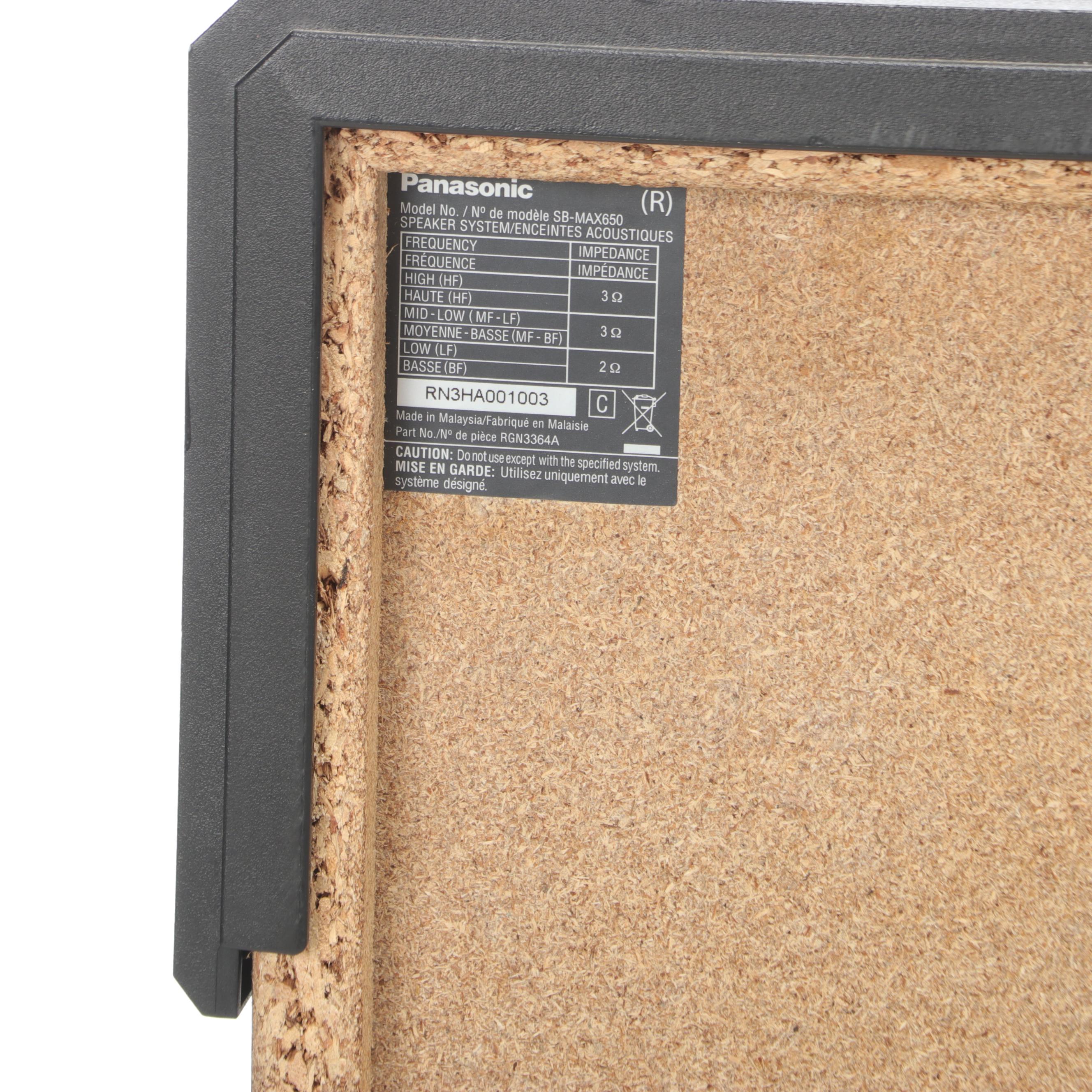 Panasonic SA-MAX650 CD Stereo System and SB-MAX650 Subwoofers