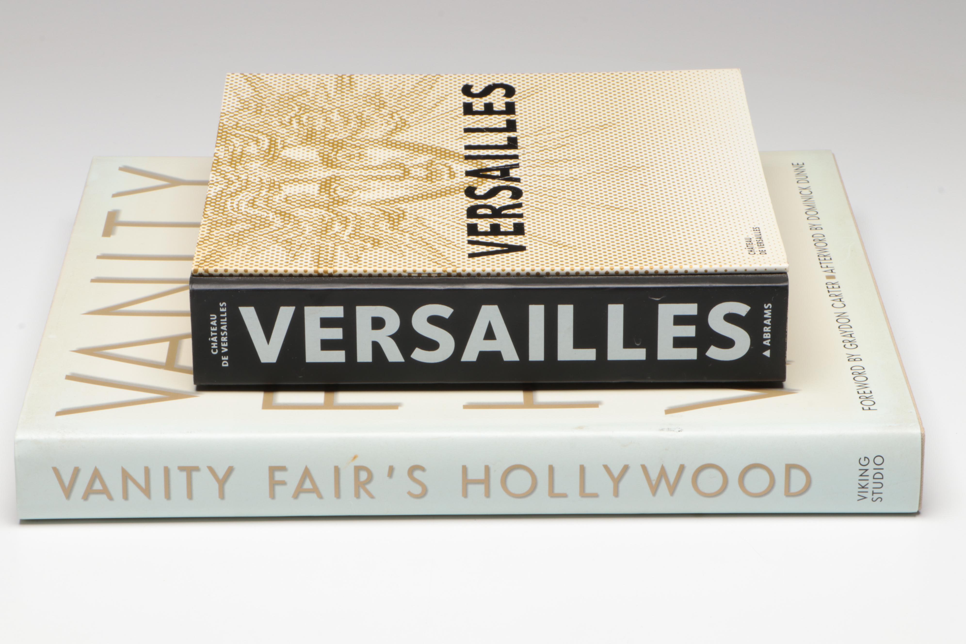 First Edition "Vanity Fair's Hollywood" with Other Book and Crystal Vase