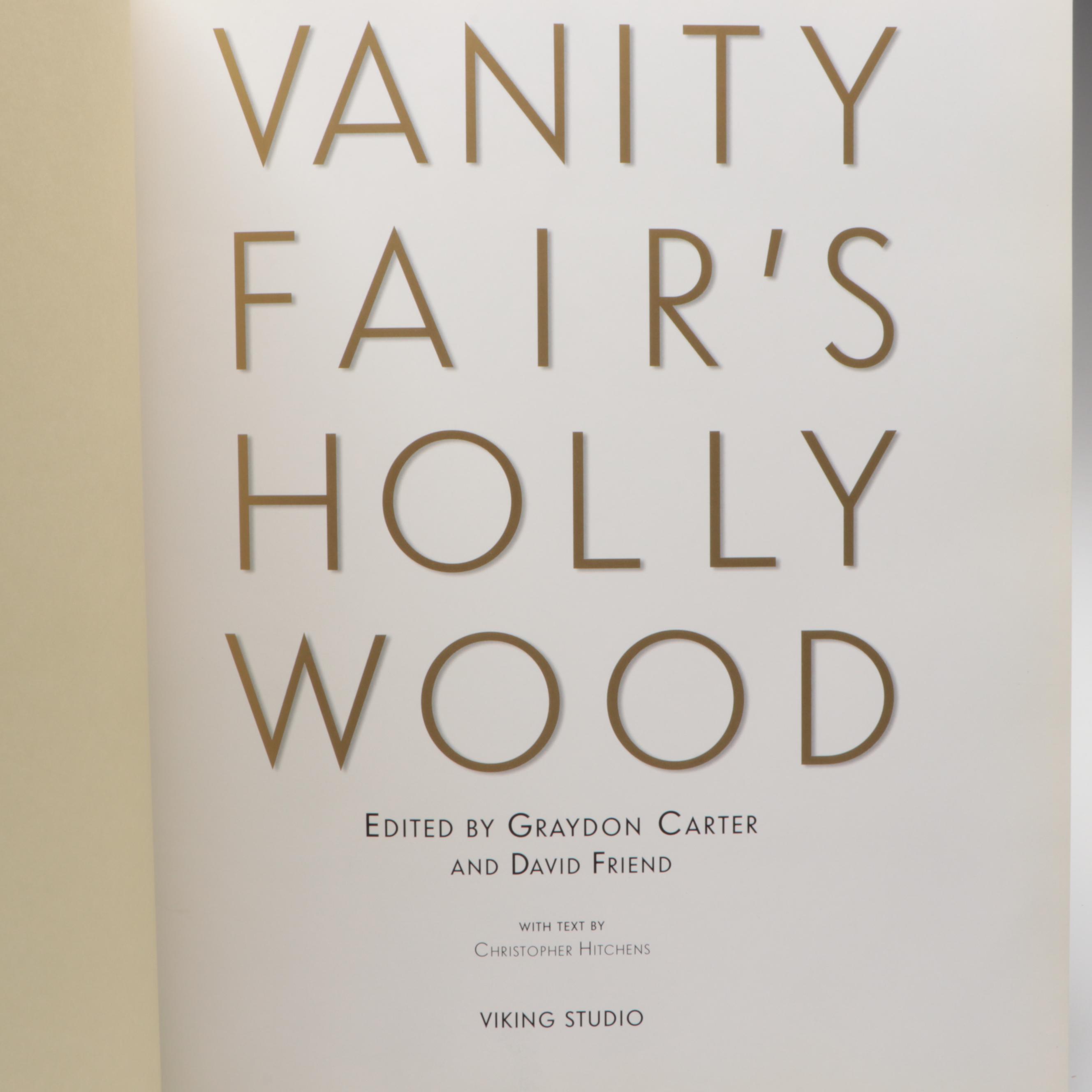 First Edition "Vanity Fair's Hollywood" with Other Book and Crystal Vase