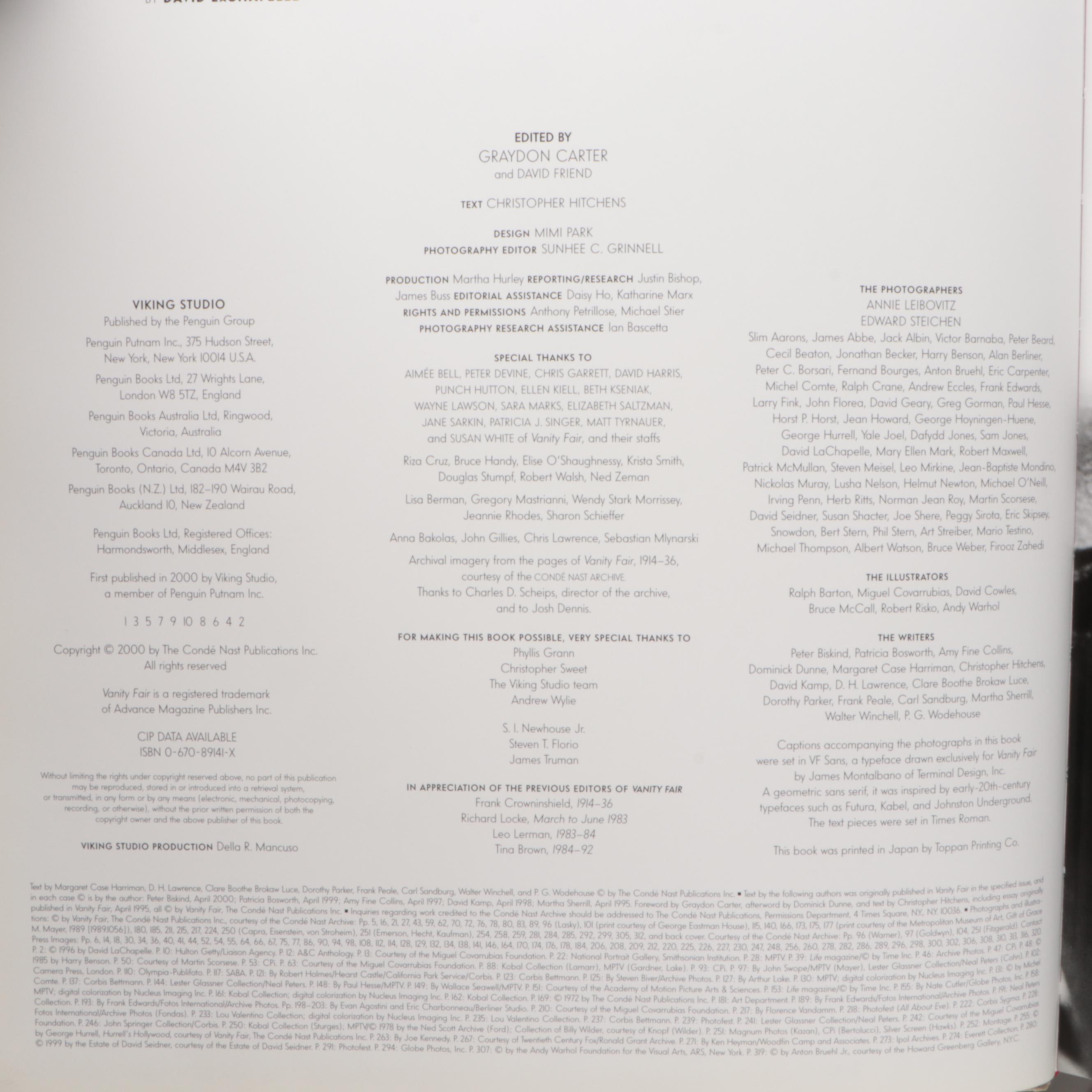 First Edition "Vanity Fair's Hollywood" with Other Book and Crystal Vase