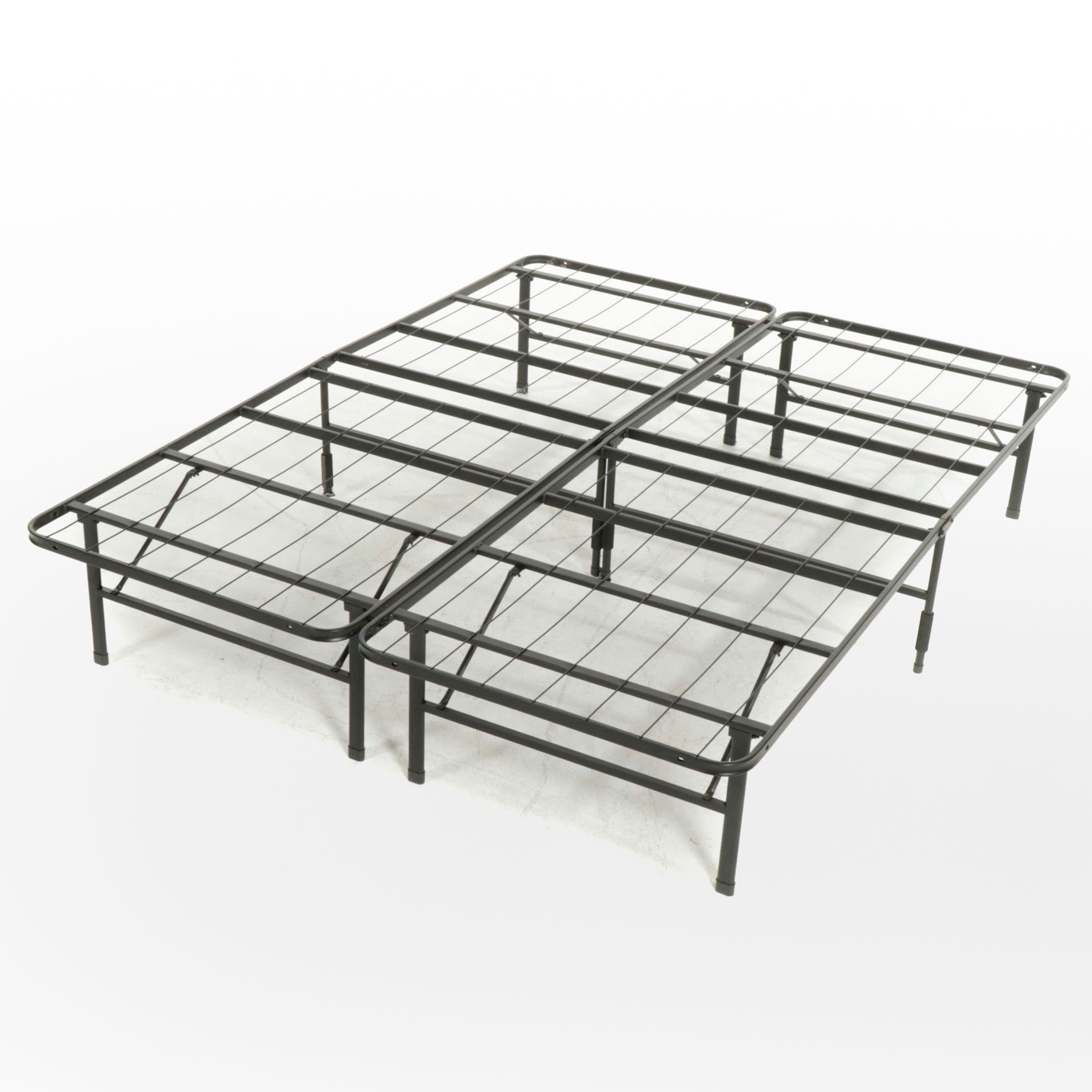 Two Metal Folding Queen-Size Mattress Frame