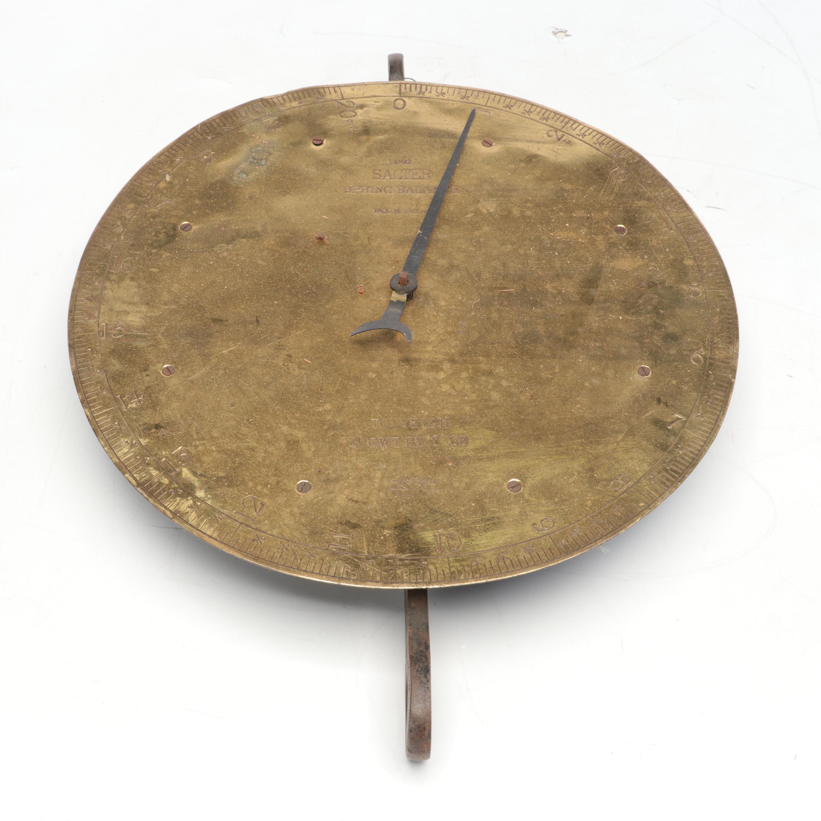 English Salter No. 85 Brass Spring Balance Scale
