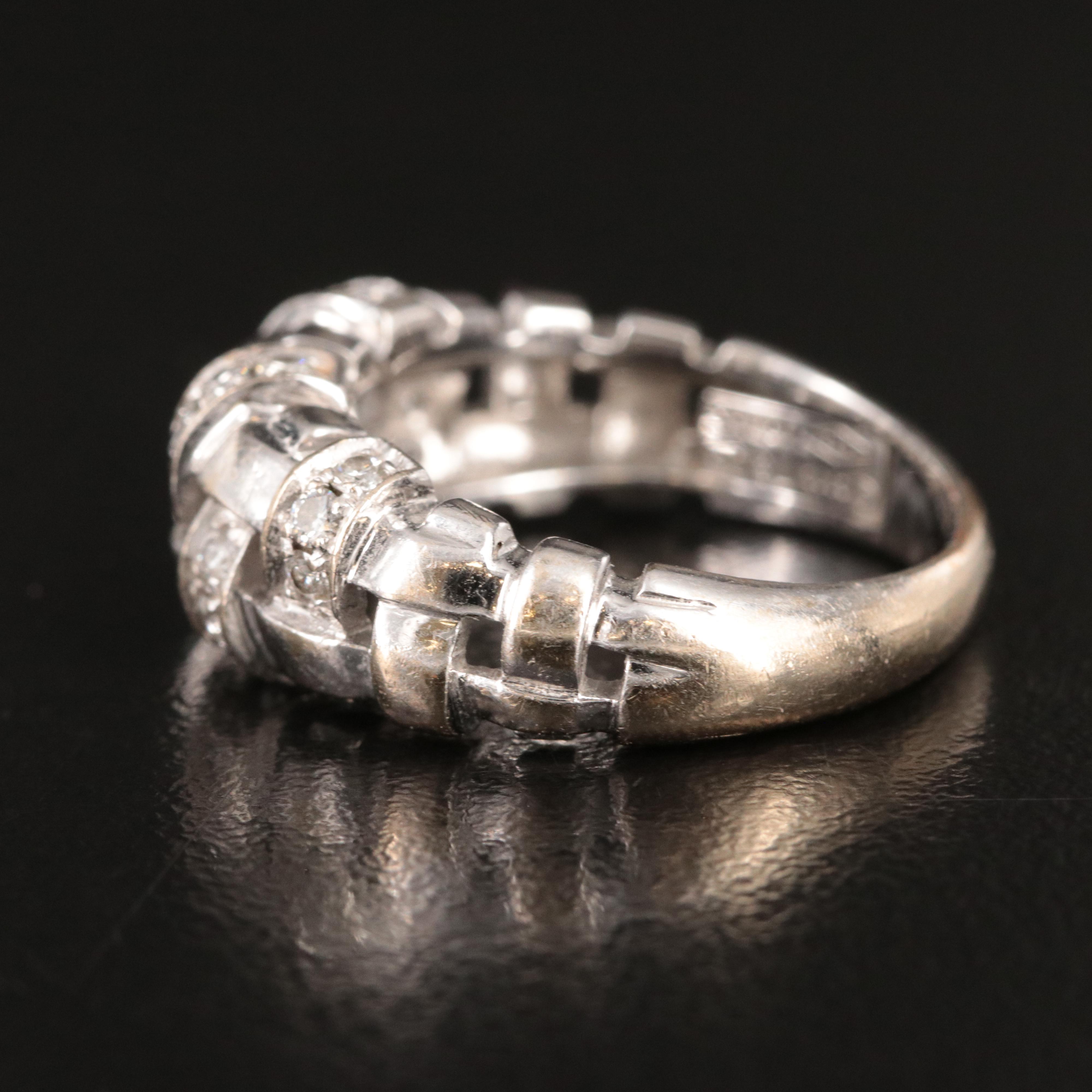 Tiffany & Co. Vannerie 18K 0.32 CTW Diamond Basket Weave Ring