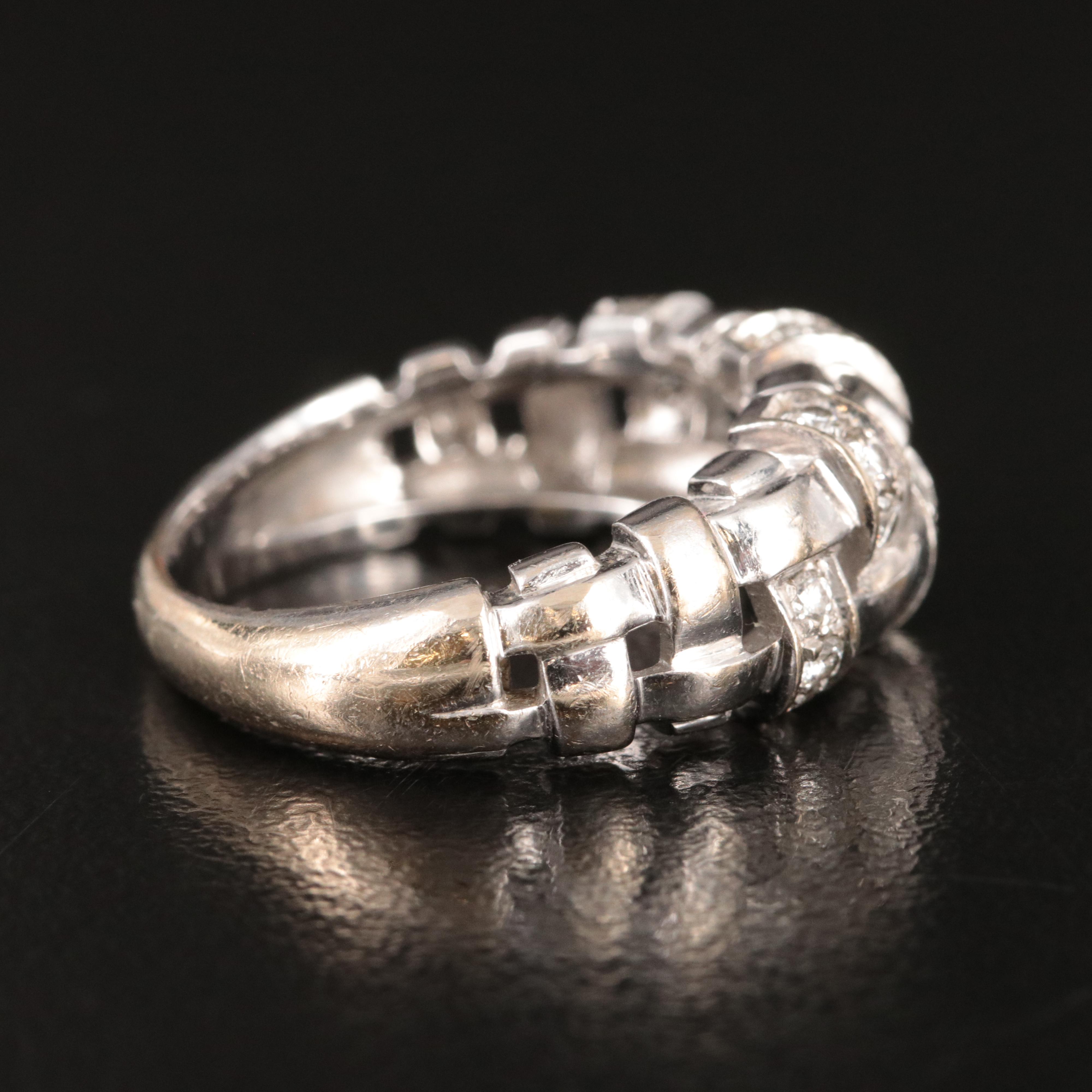 Tiffany & Co. Vannerie 18K 0.32 CTW Diamond Basket Weave Ring