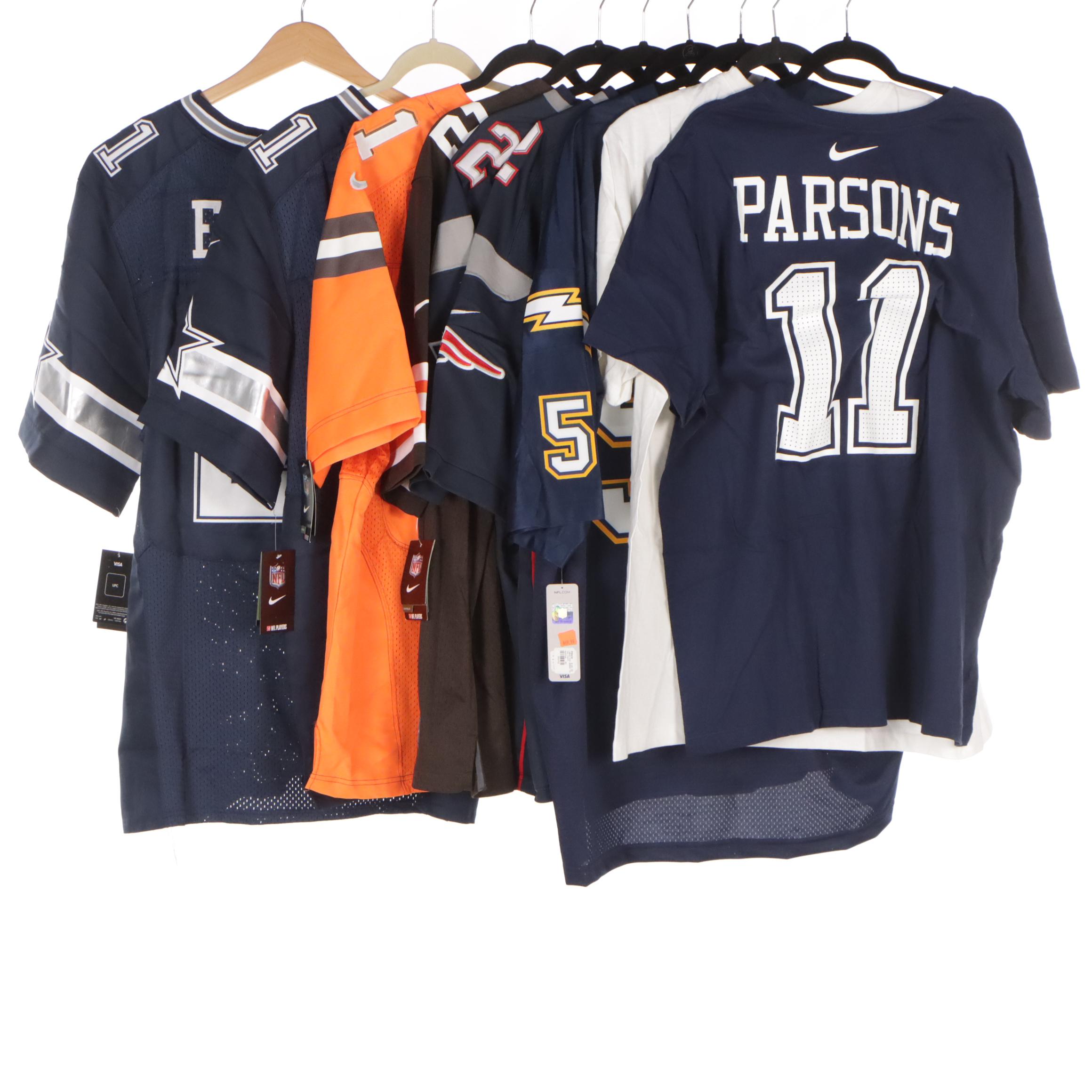 Tom Brady, Ezekiel Elliott, Junior Seau, and More NFL Football Jerseys