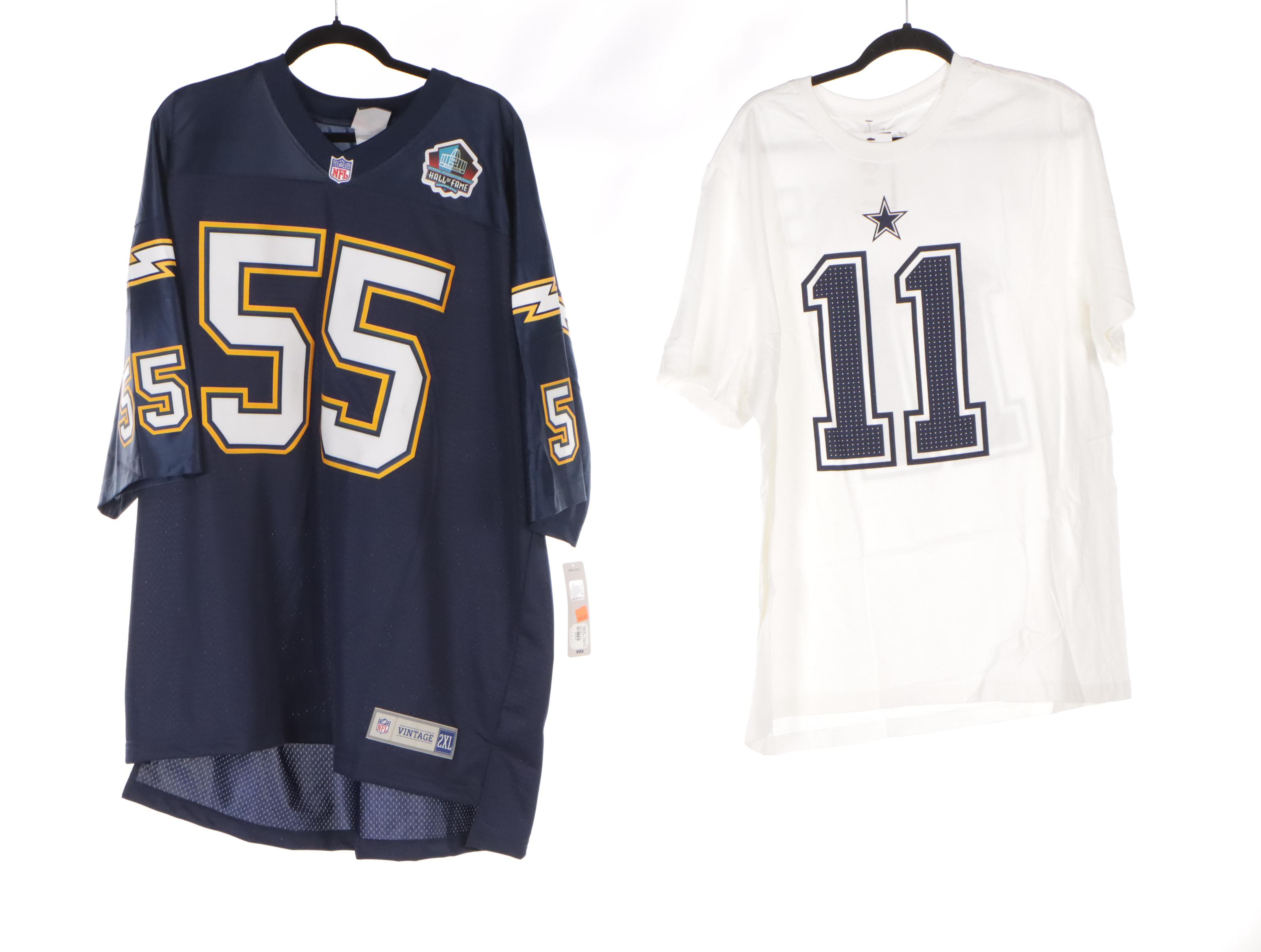 Tom Brady, Ezekiel Elliott, Junior Seau, and More NFL Football Jerseys