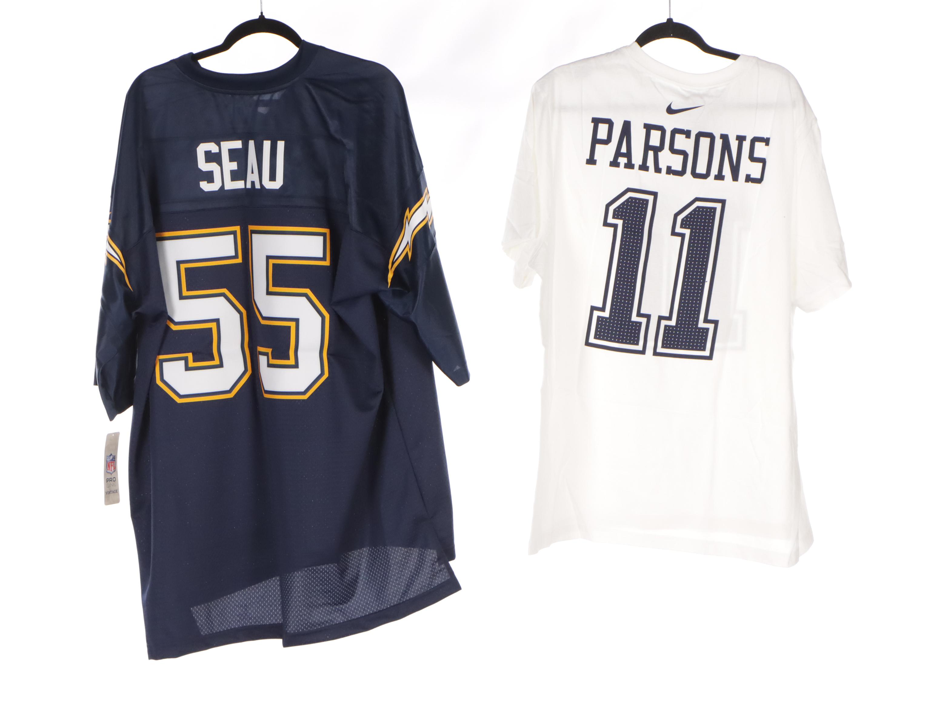 Tom Brady, Ezekiel Elliott, Junior Seau, and More NFL Football Jerseys