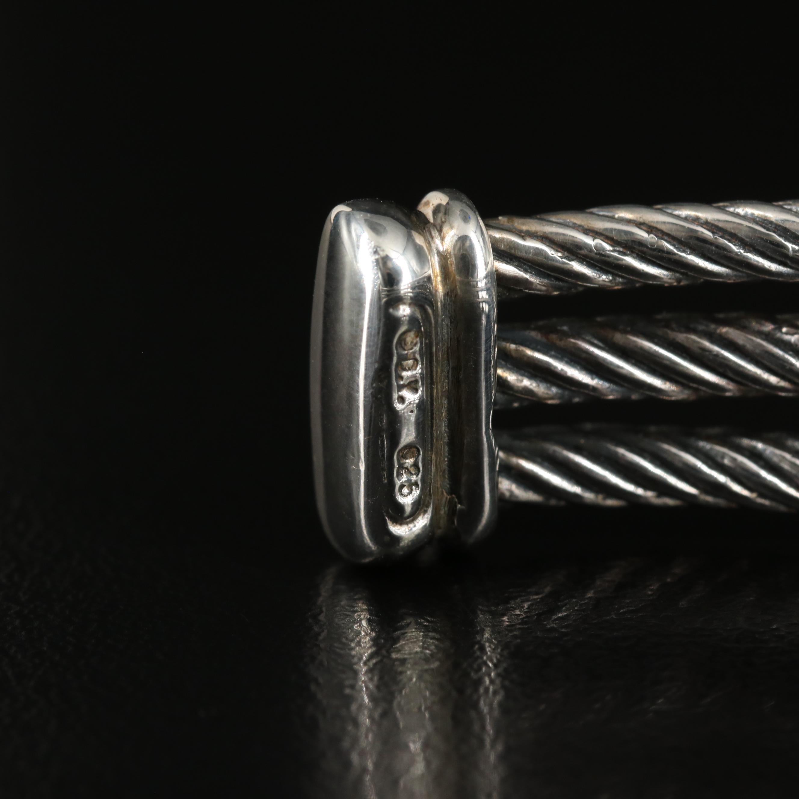 David Yurman "Confetti" Sterling Iolite, Topaz and Diamond Cuff Bracelet