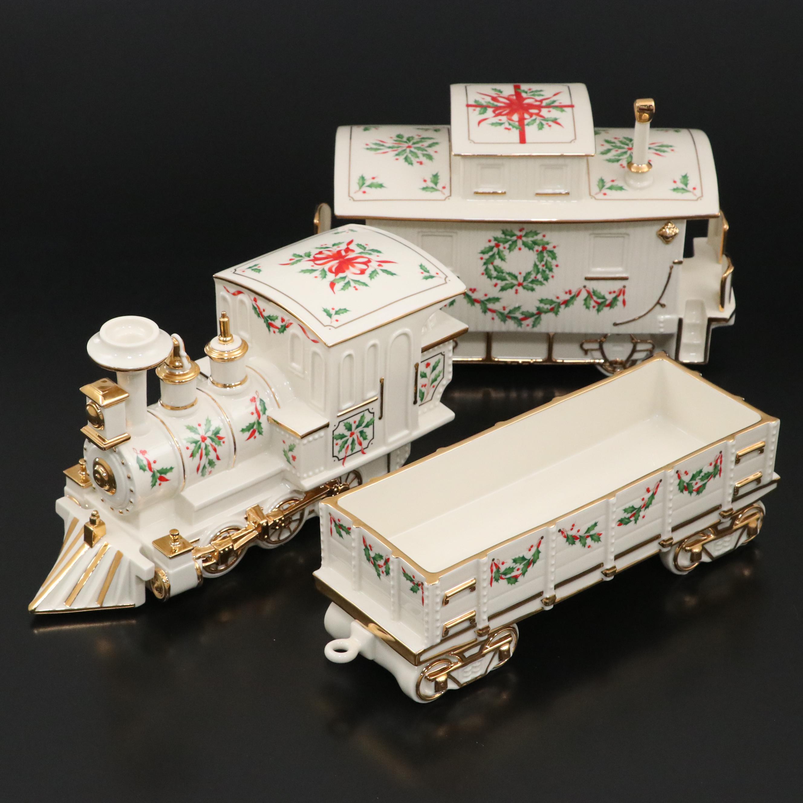 Lenox "Holiday Junction" Ceramic Train Car Figurines