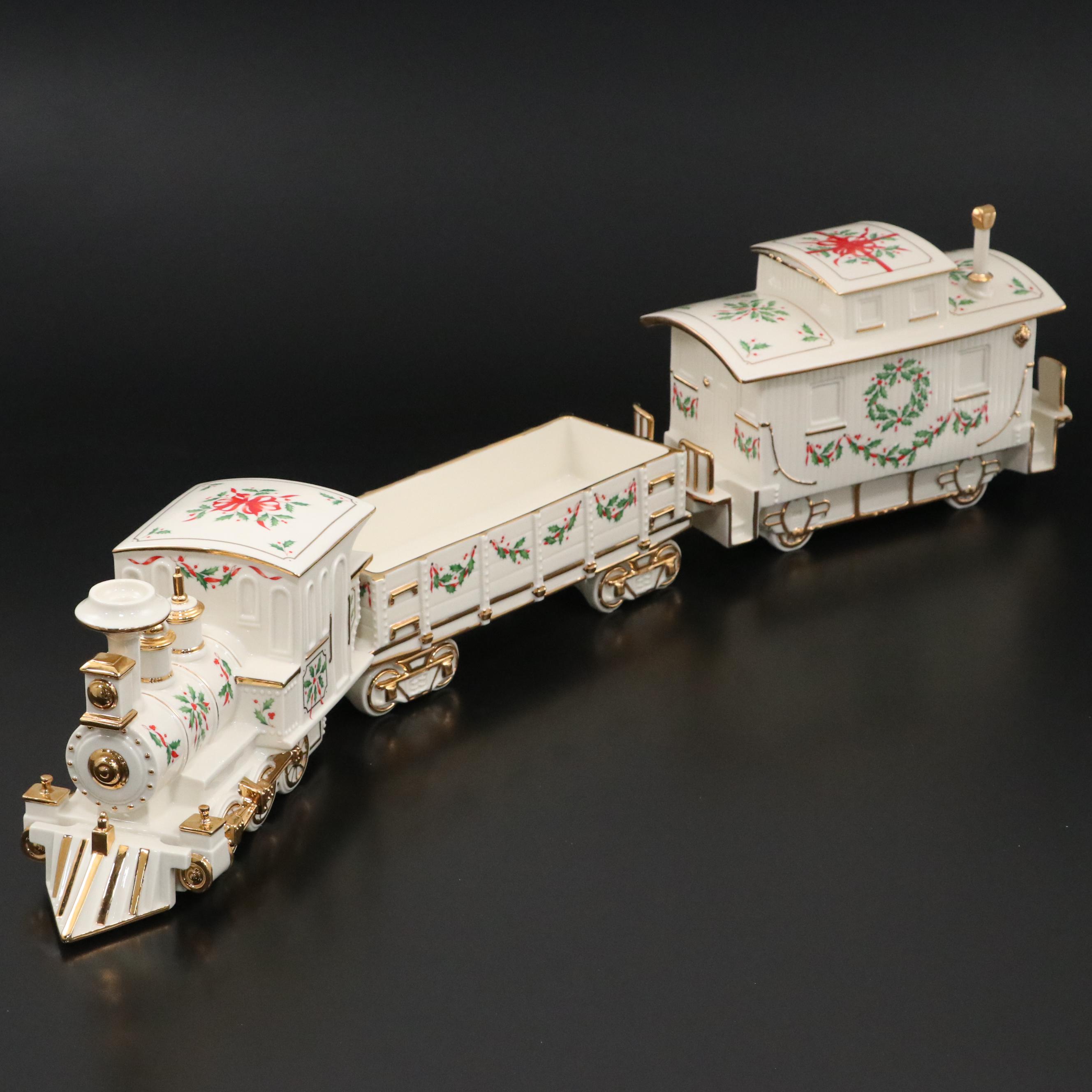 Lenox "Holiday Junction" Ceramic Train Car Figurines