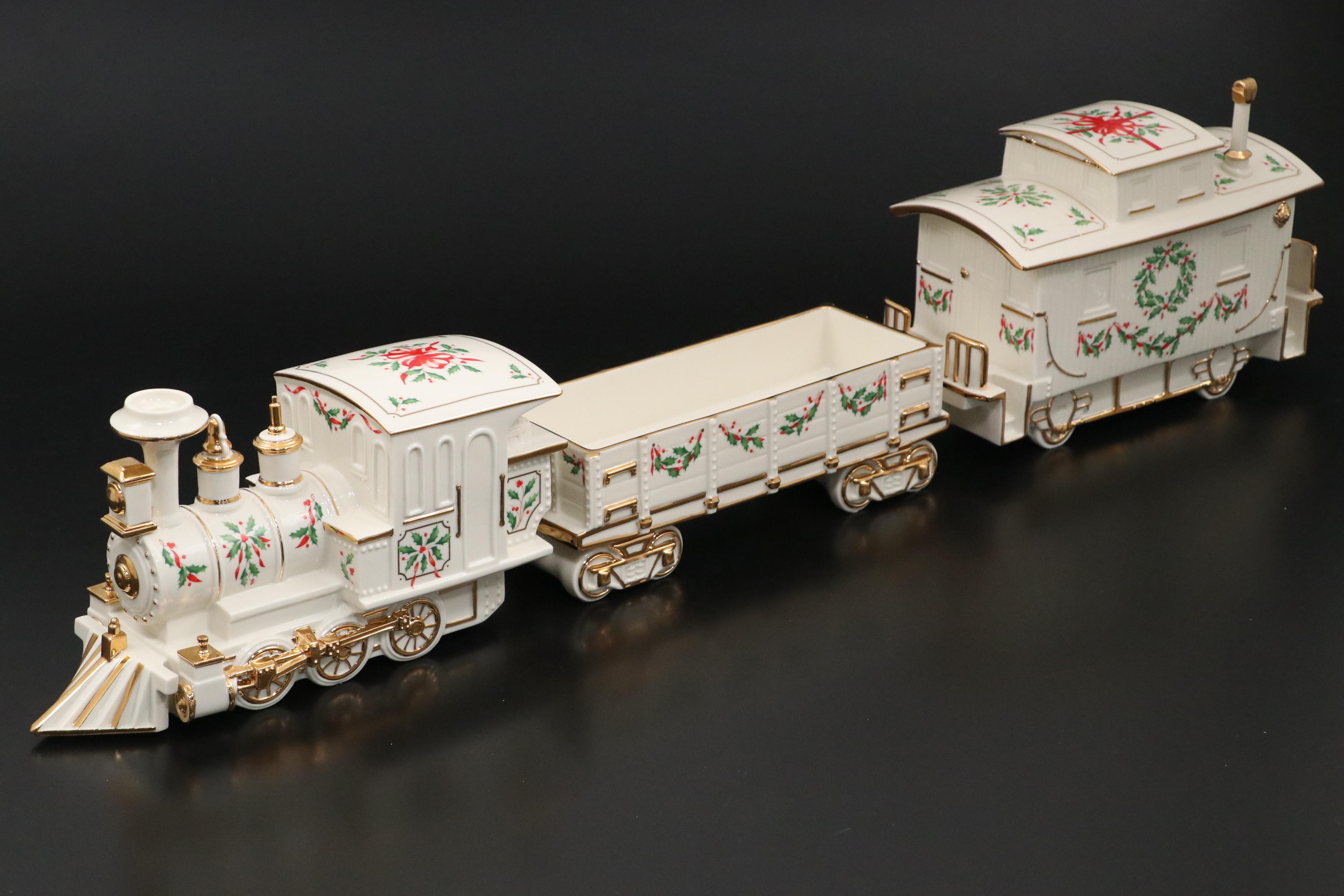 Lenox "Holiday Junction" Ceramic Train Car Figurines