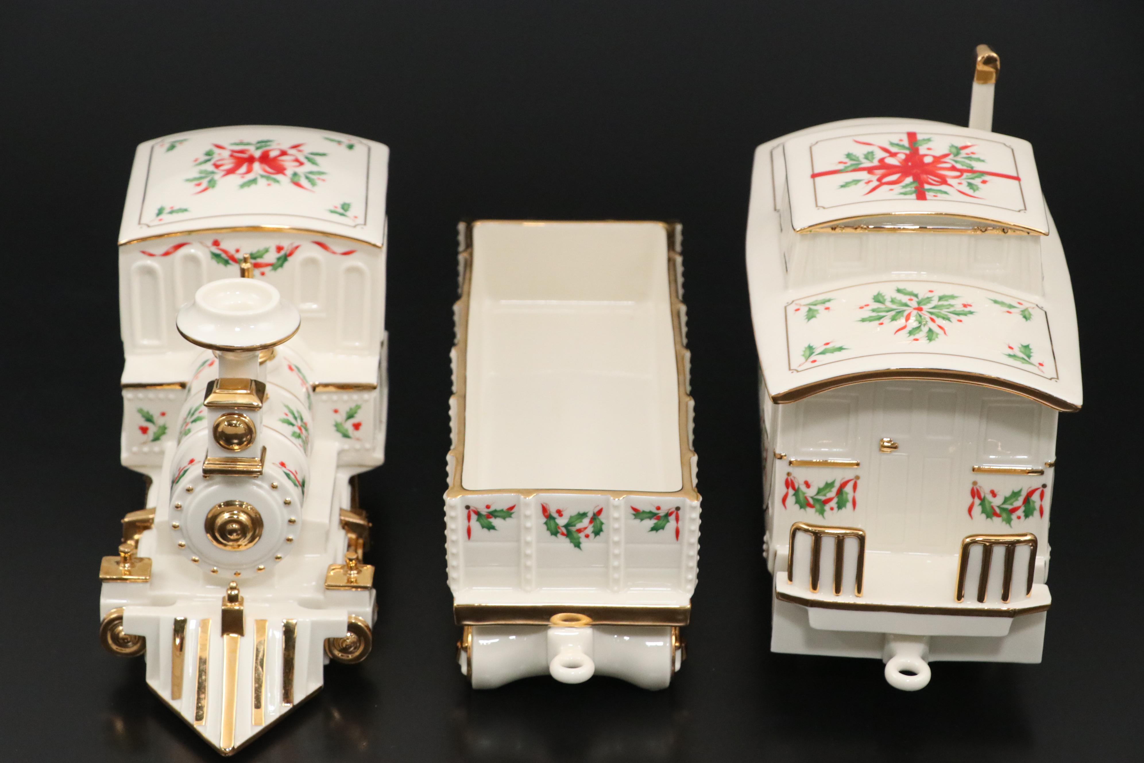 Lenox "Holiday Junction" Ceramic Train Car Figurines