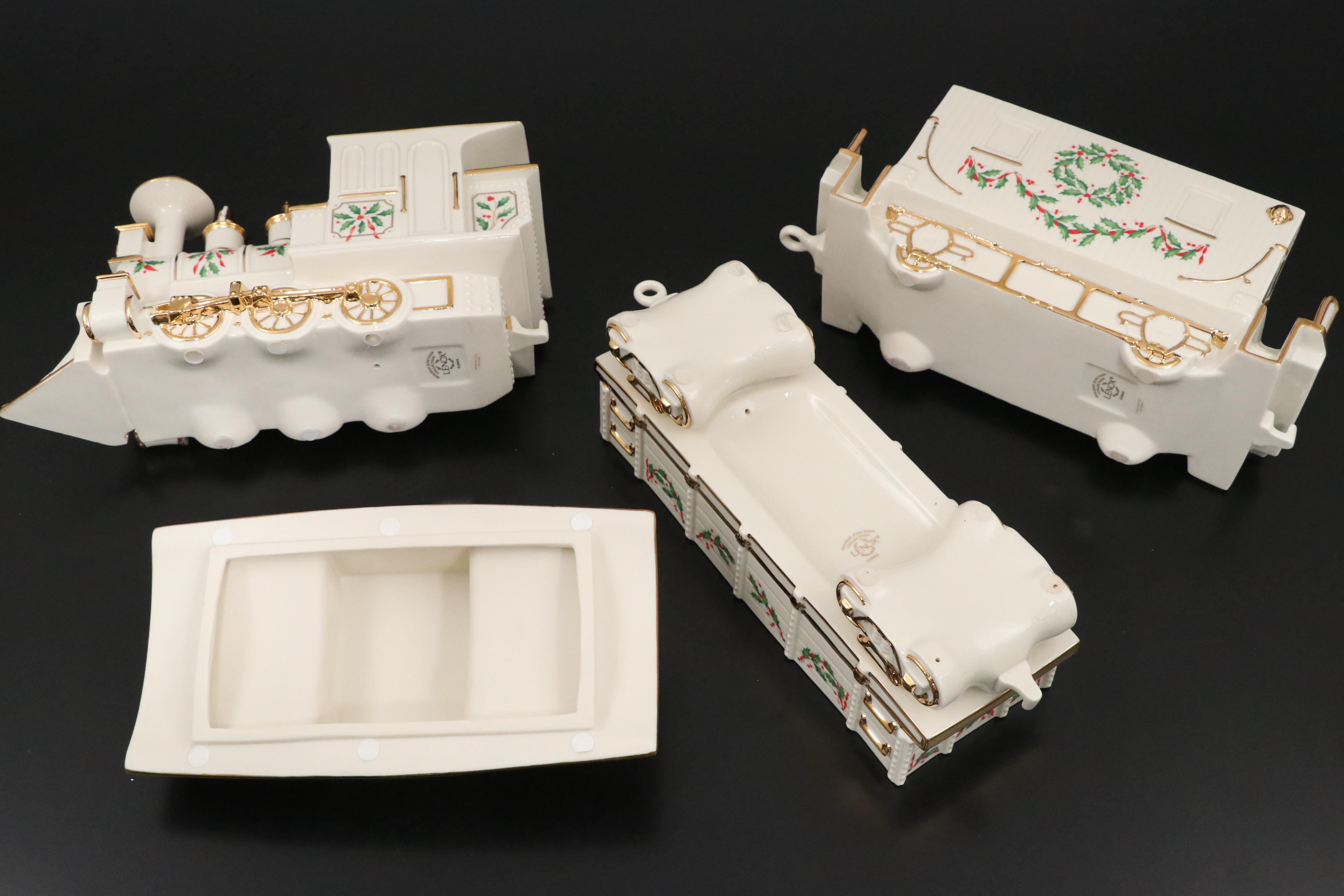 Lenox "Holiday Junction" Ceramic Train Car Figurines