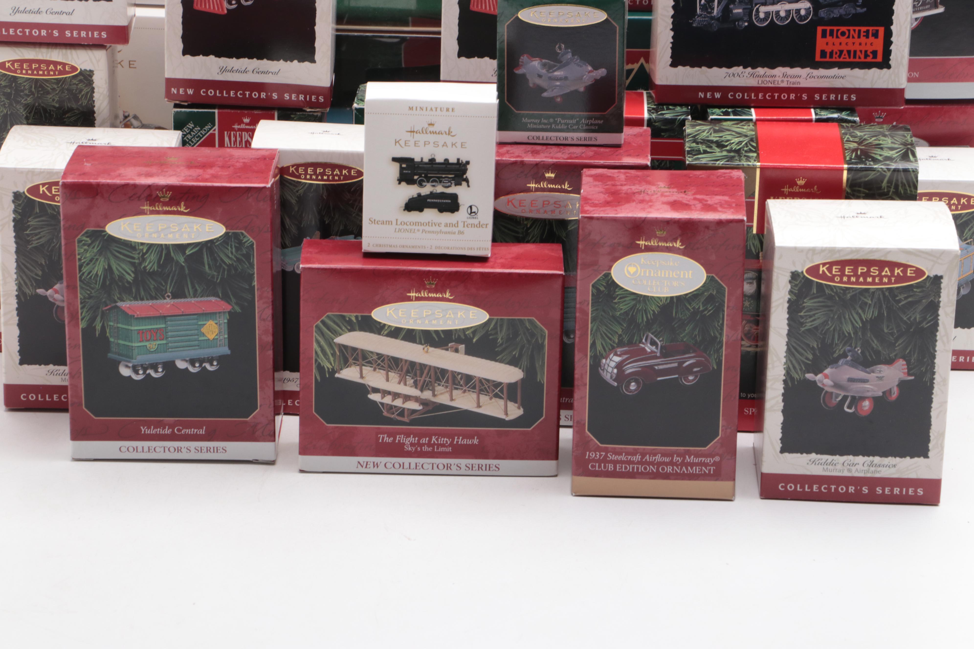 Hallmark Keepsake Trains and Planes Collector Ornaments