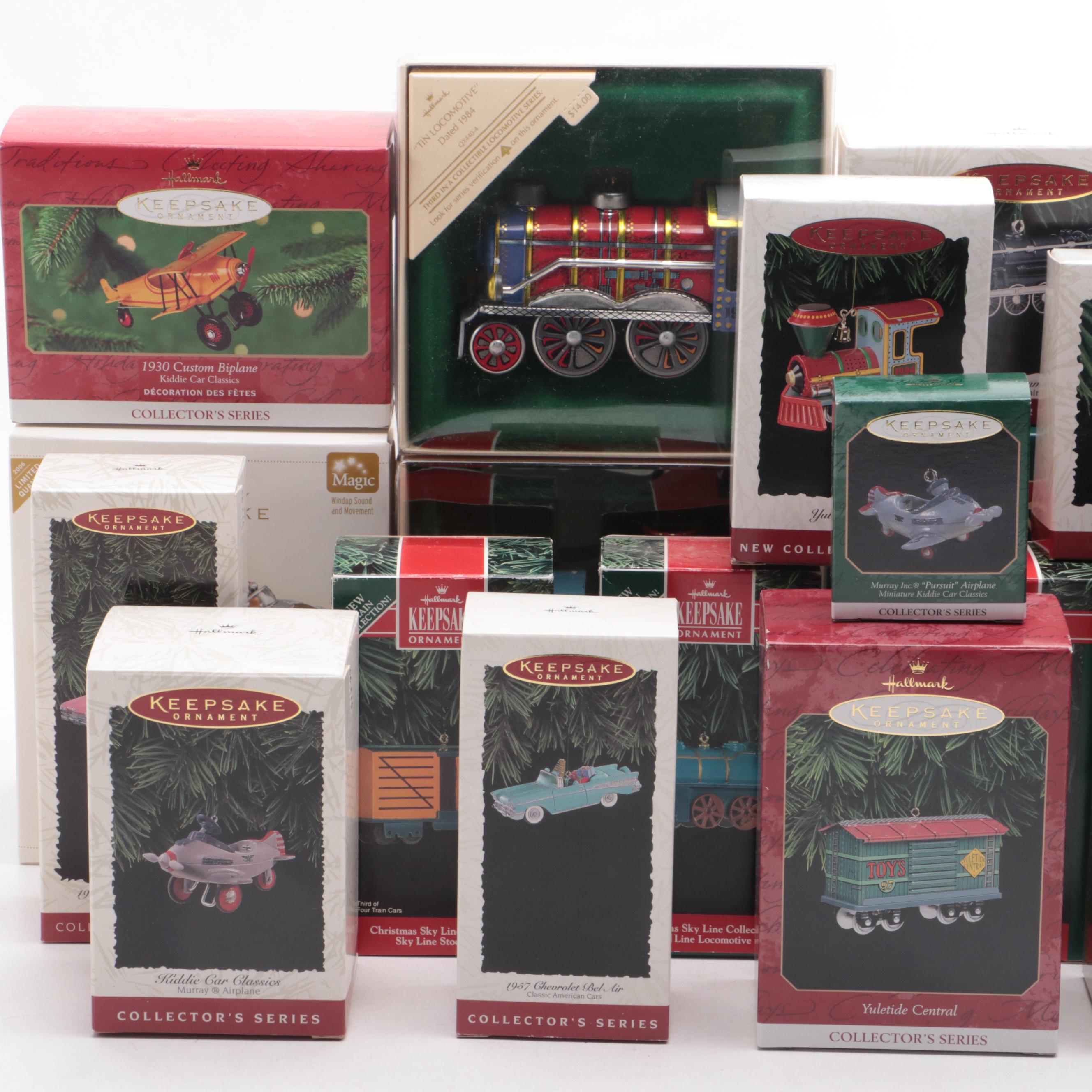 Hallmark Keepsake Trains and Planes Collector Ornaments