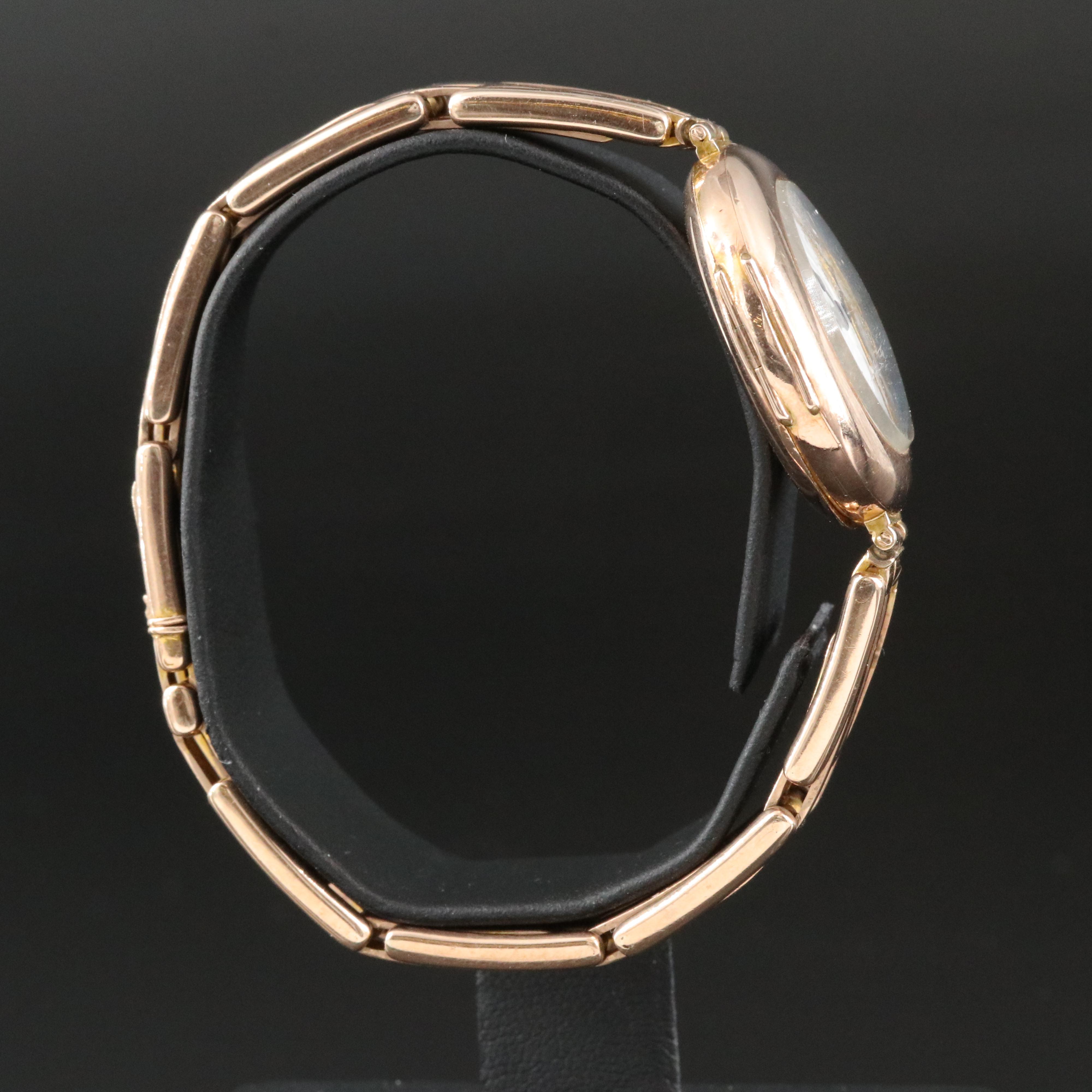 Antique Rolex 9K Porcelain Dial Watch