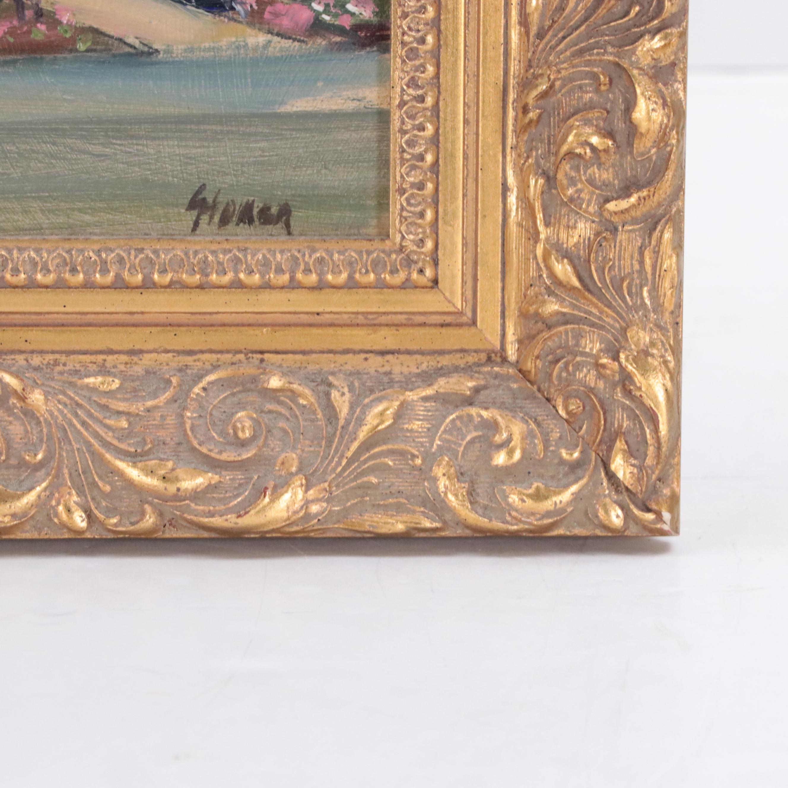 Greg Storer Oil Painting of Landscape with Architectural Motif, 21st Century