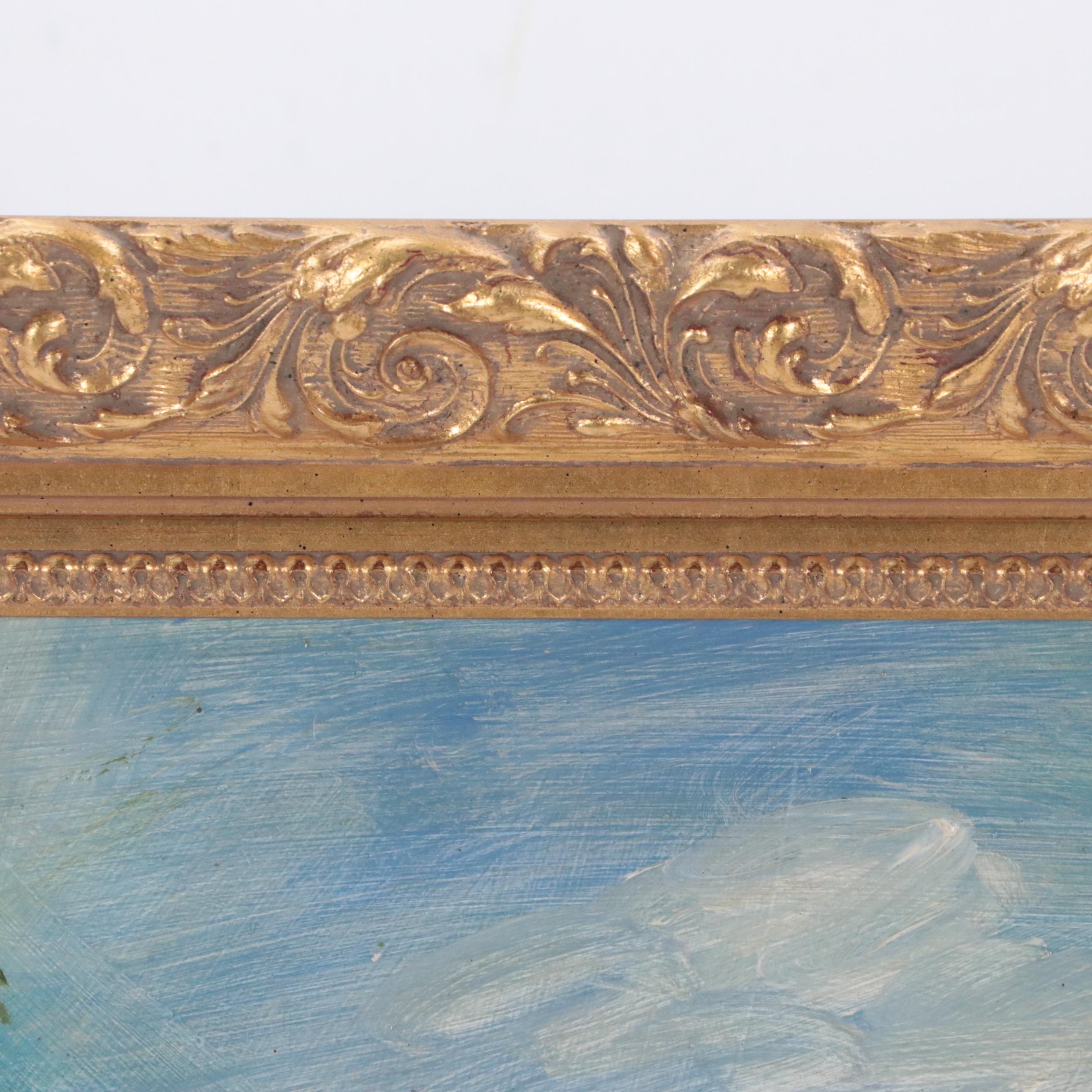 Greg Storer Oil Painting of Landscape with Architectural Motif, 21st Century