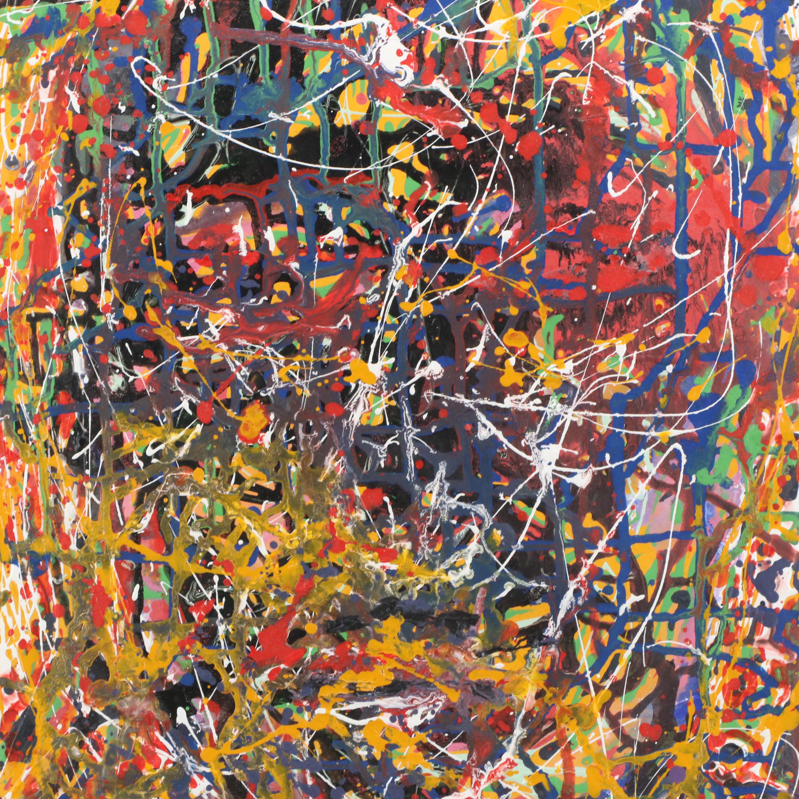 Abstract Non-Objective Mixed Media Splatter Painting, 1997