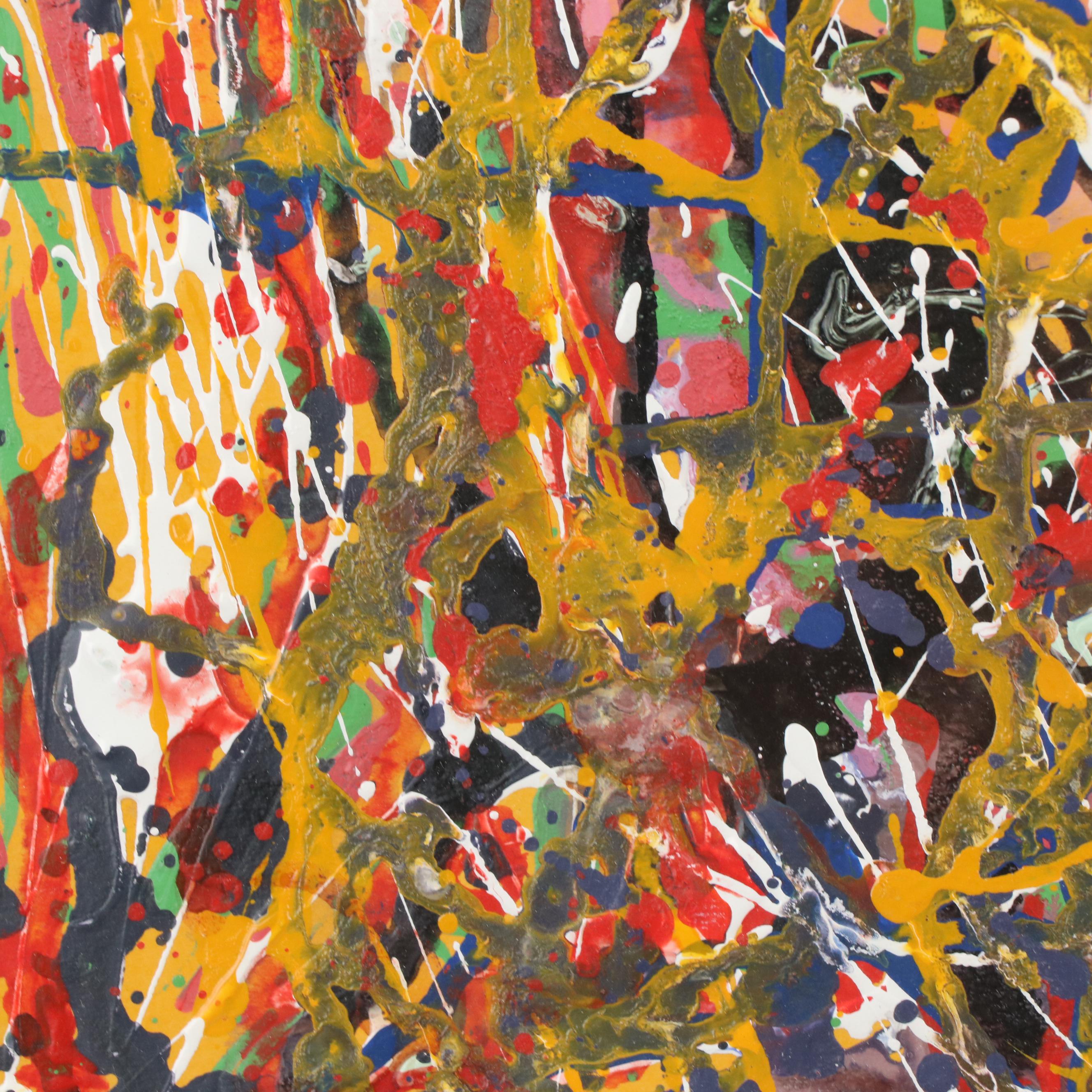 Abstract Non-Objective Mixed Media Splatter Painting, 1997