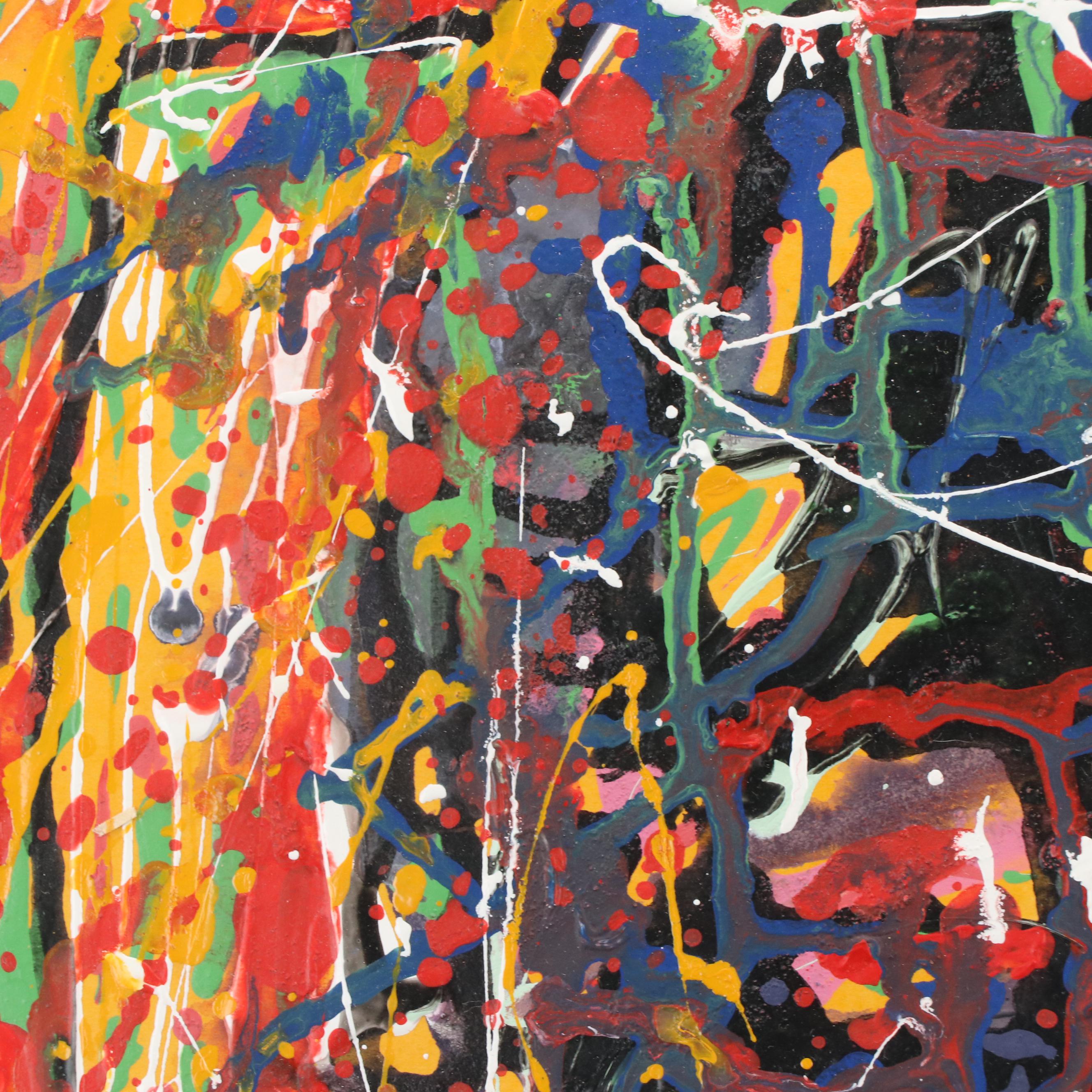 Abstract Non-Objective Mixed Media Splatter Painting, 1997