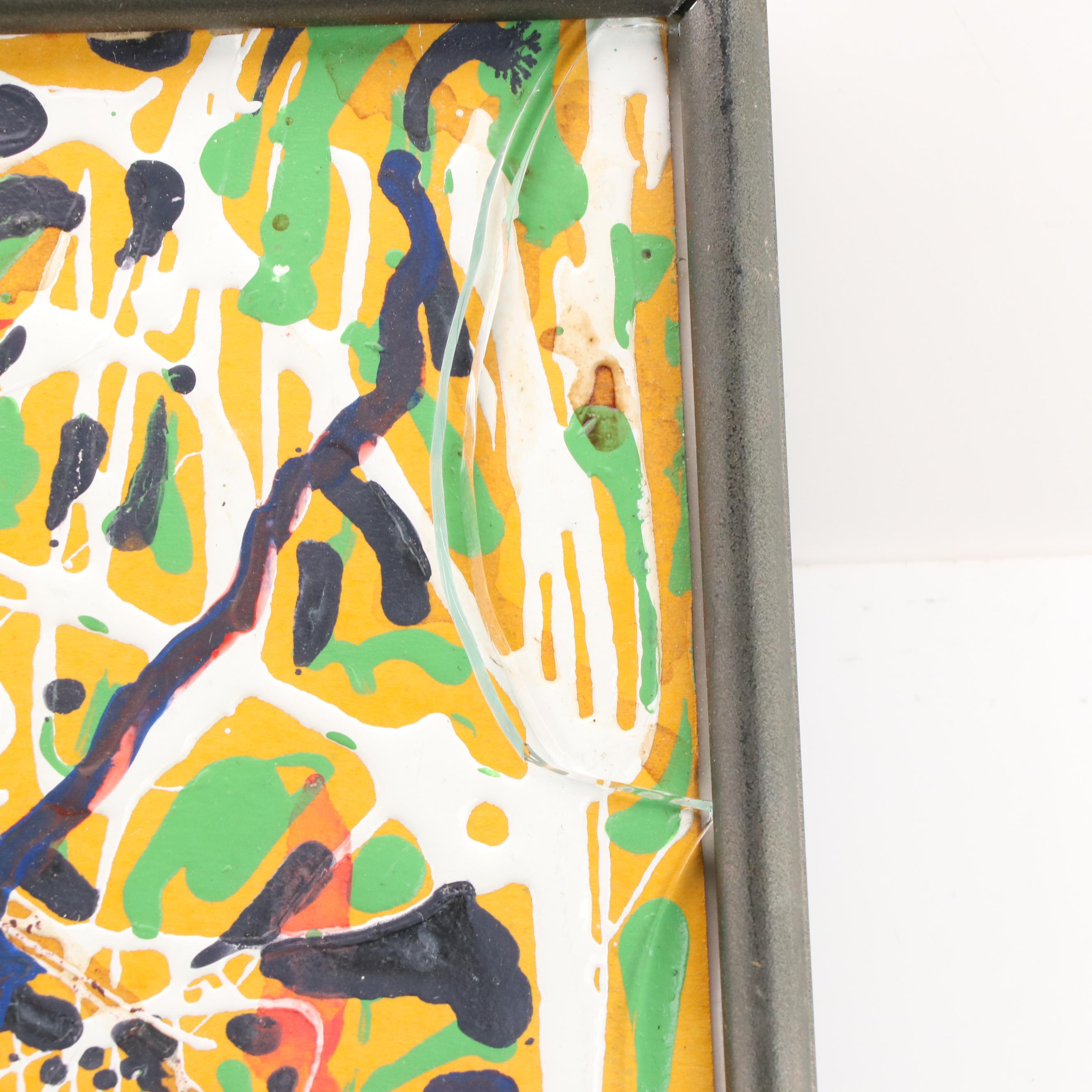 Abstract Non-Objective Mixed Media Splatter Painting, 1997