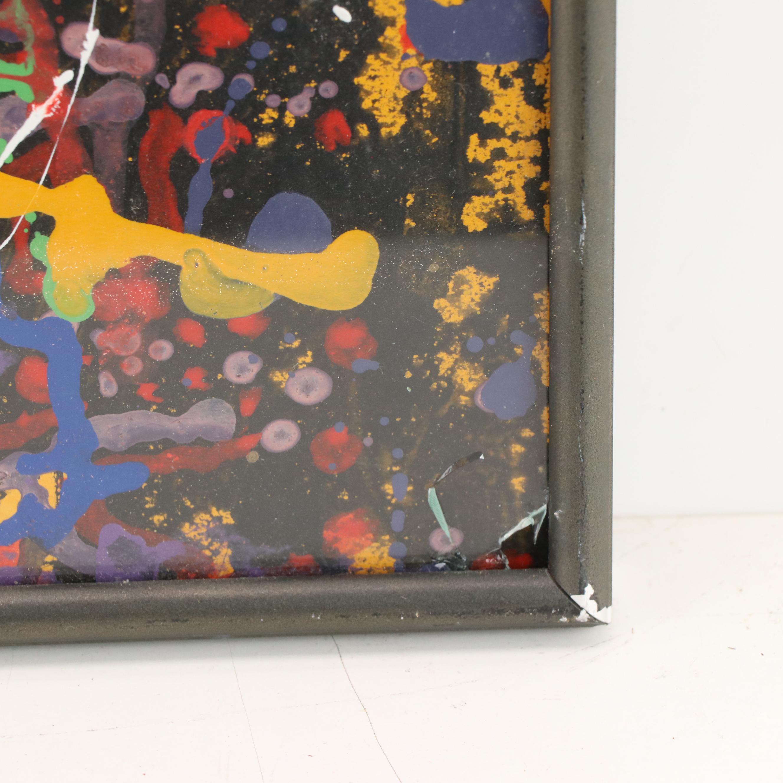 Abstract Non-Objective Mixed Media Splatter Painting, 1997