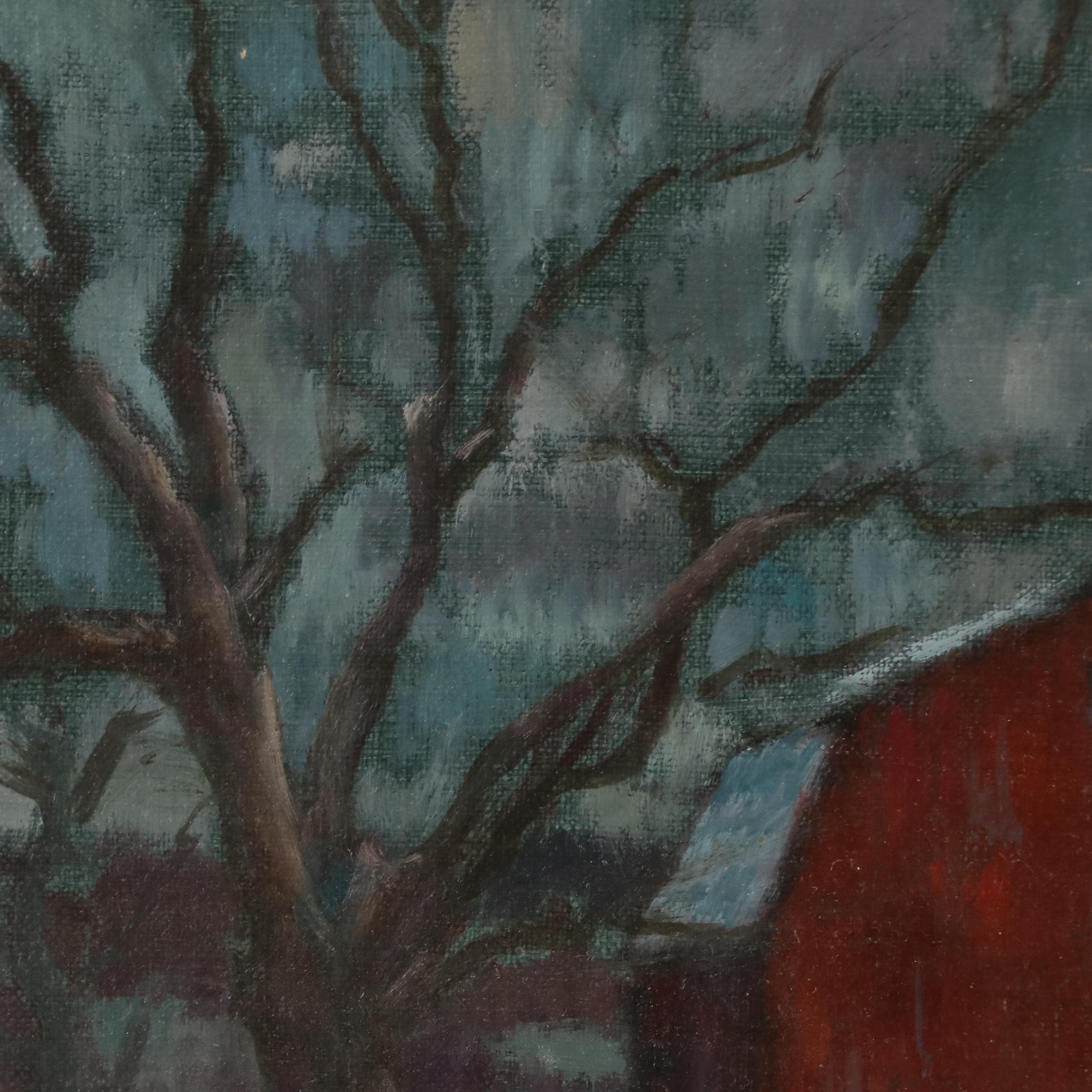 Douglas Grant Oil Painting of Farm Landscape with Barn