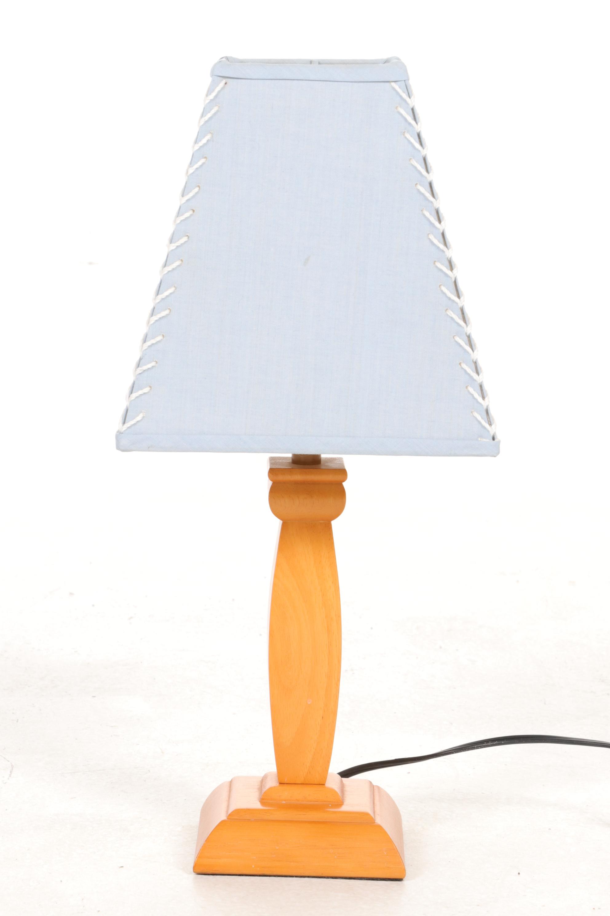Wooden Lamp With Baseball Stitch Shade & Woody Wagon Cork Board