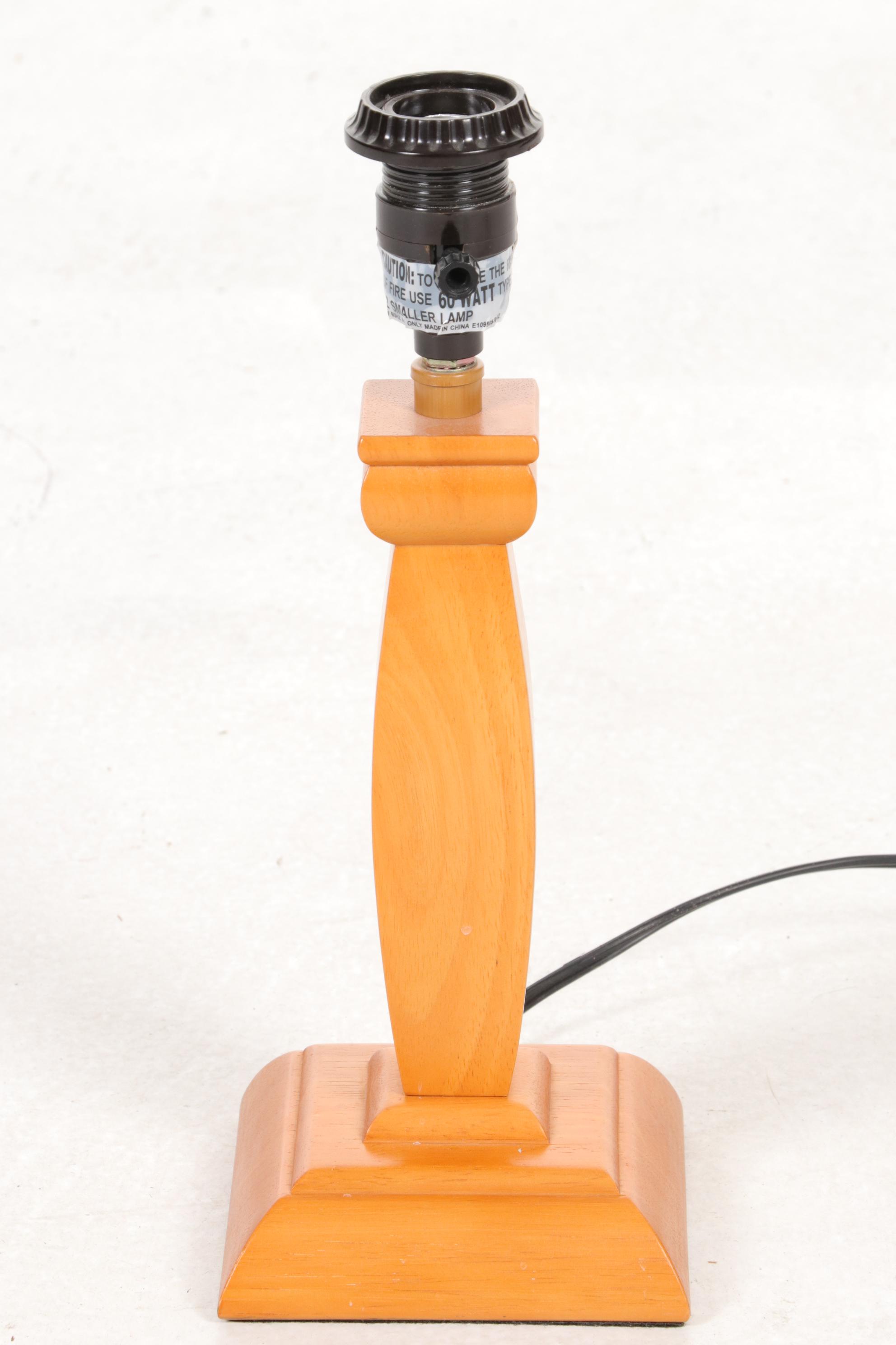 Wooden Lamp With Baseball Stitch Shade & Woody Wagon Cork Board