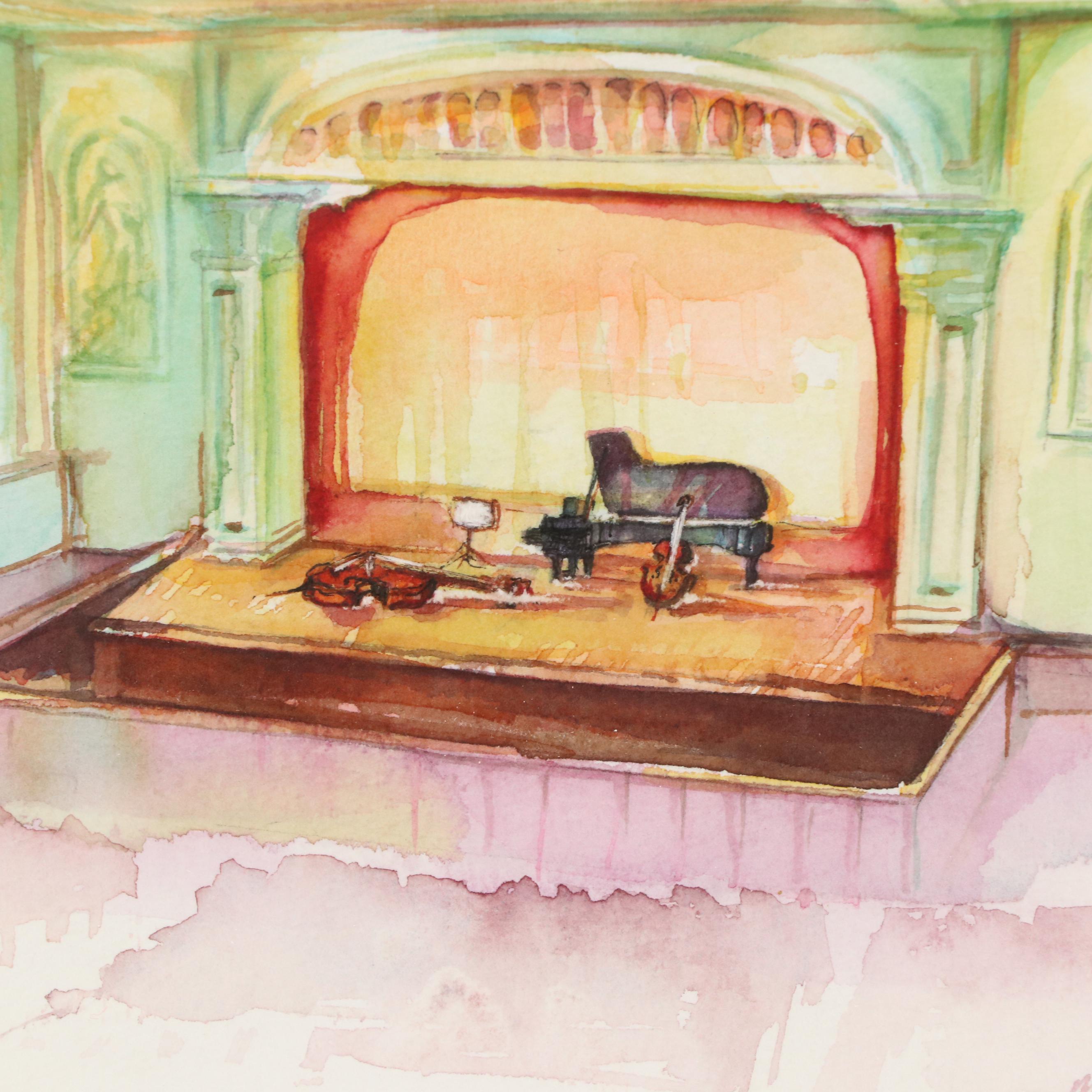 Martha Dougherty Watercolor Painting "Friedberg Hall, Peabody"