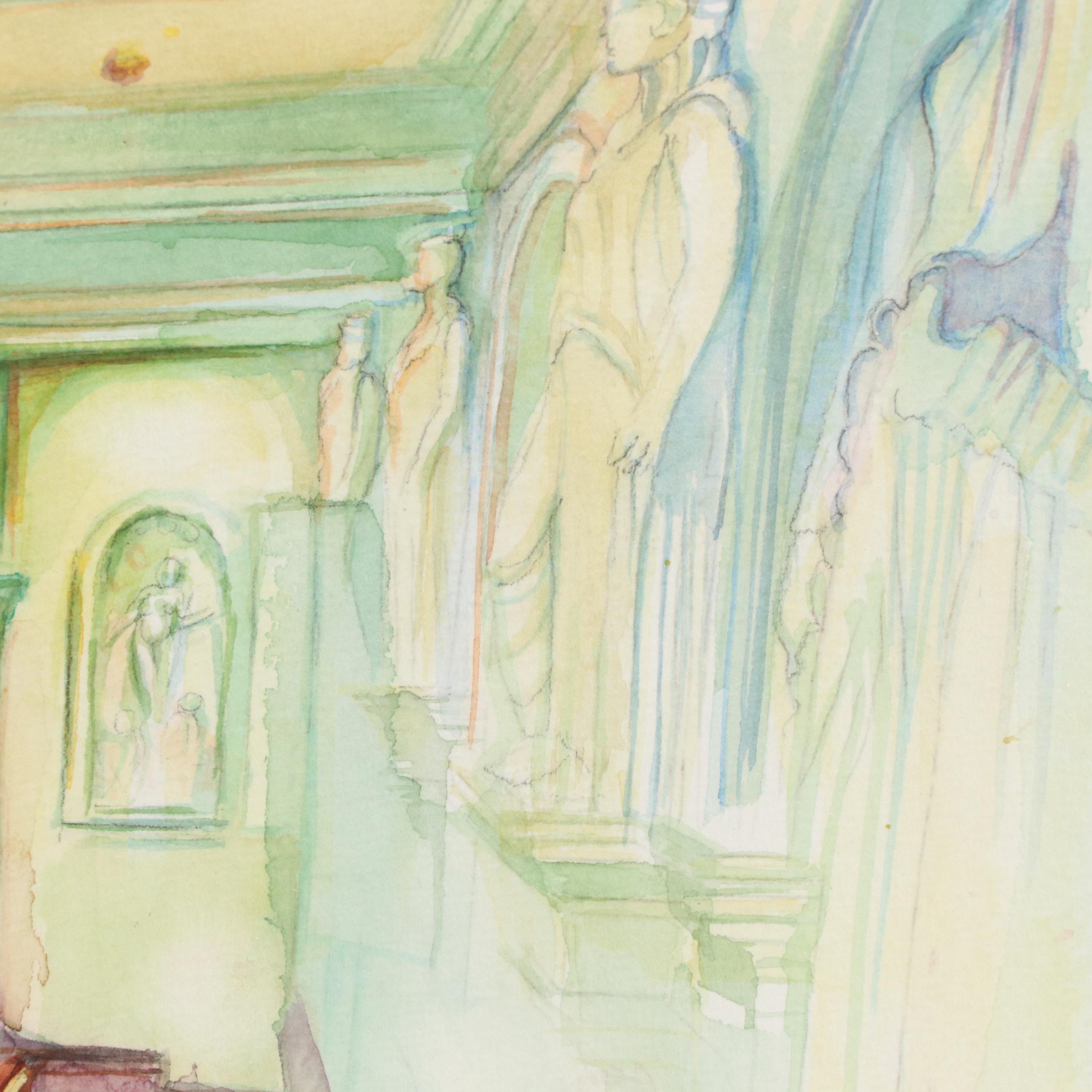 Martha Dougherty Watercolor Painting "Friedberg Hall, Peabody"