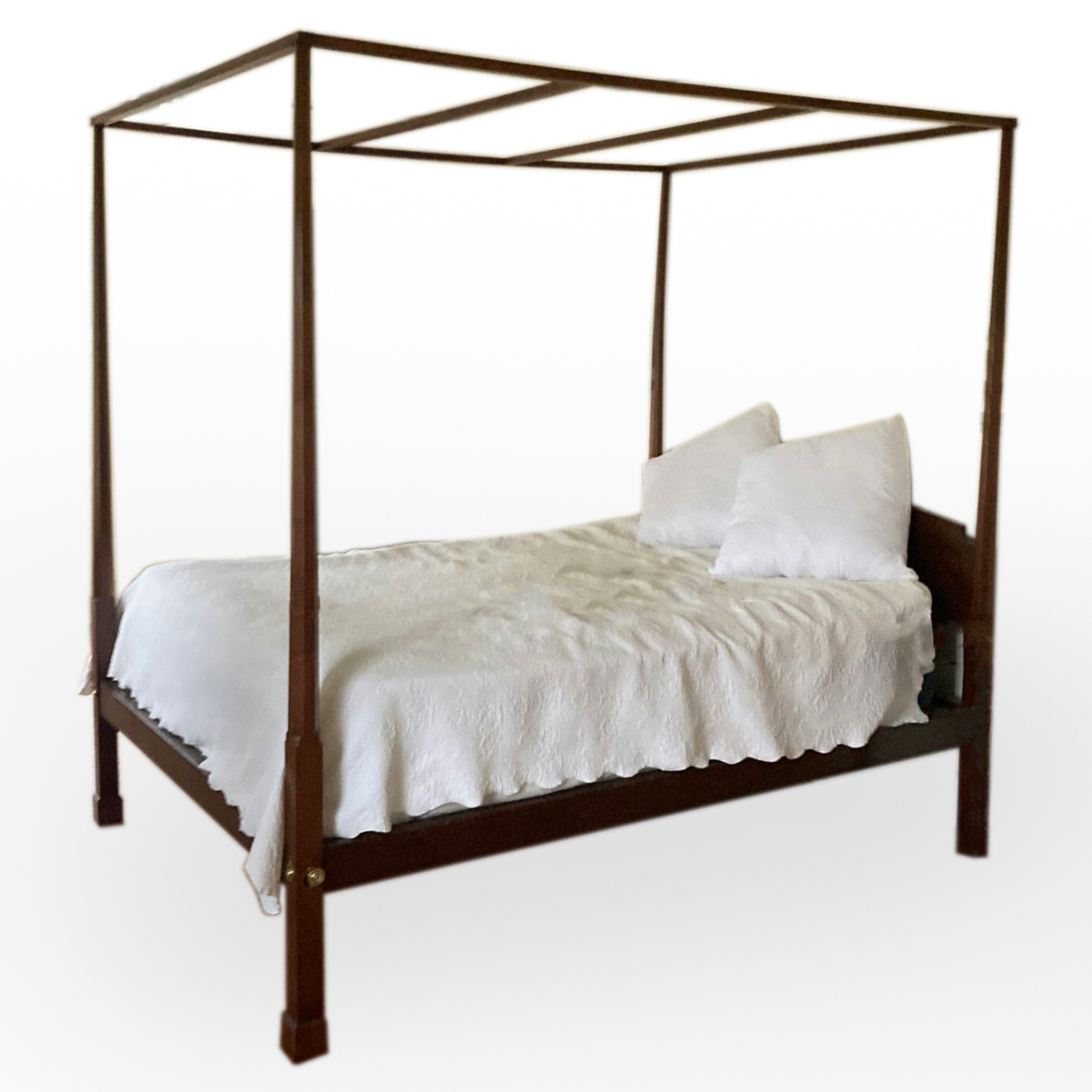 Federal Style Mahogany Four-Poster Canopy Bed Frame