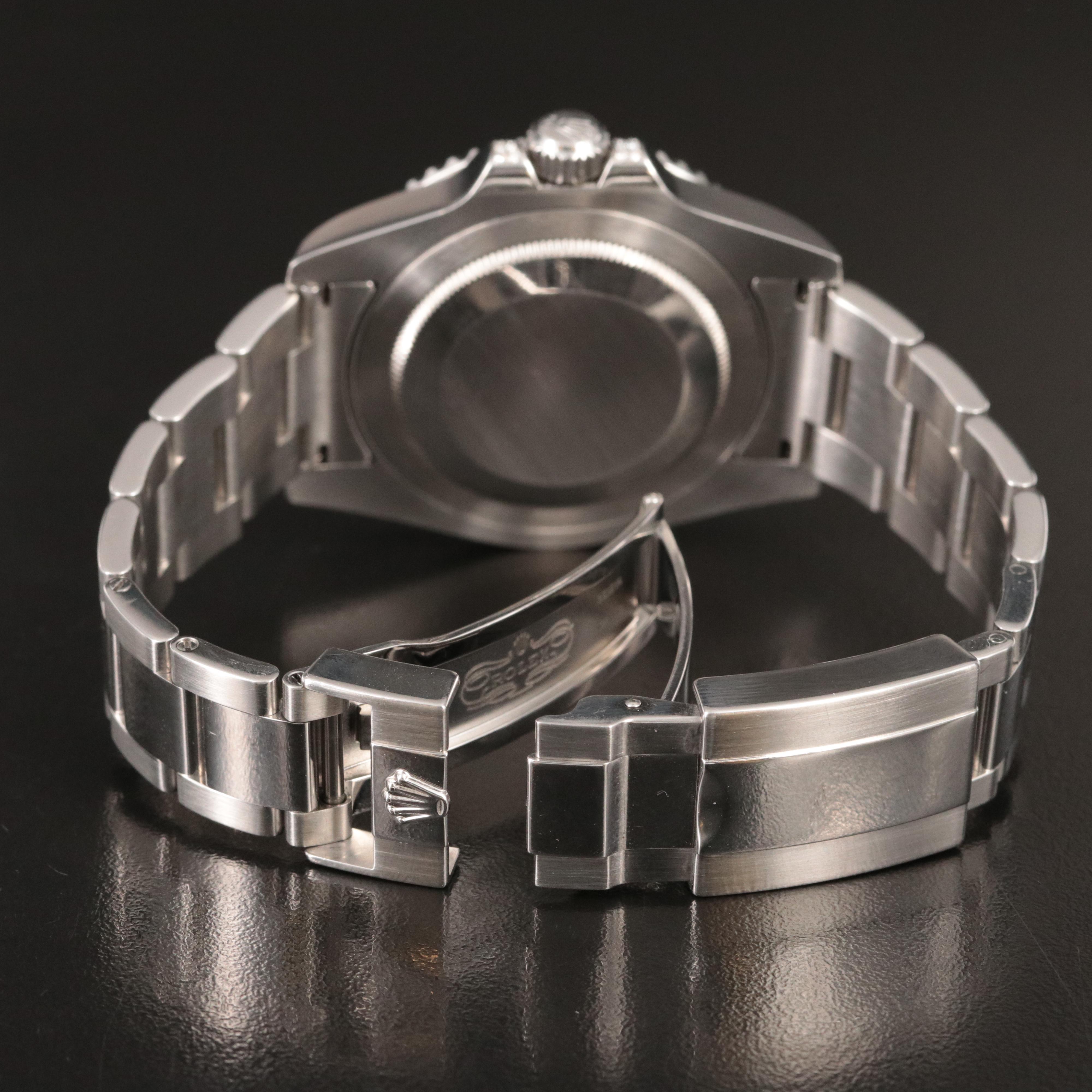 Rolex GMT Master II Steel Black Custom Diamond Baguettes Automatic Watch