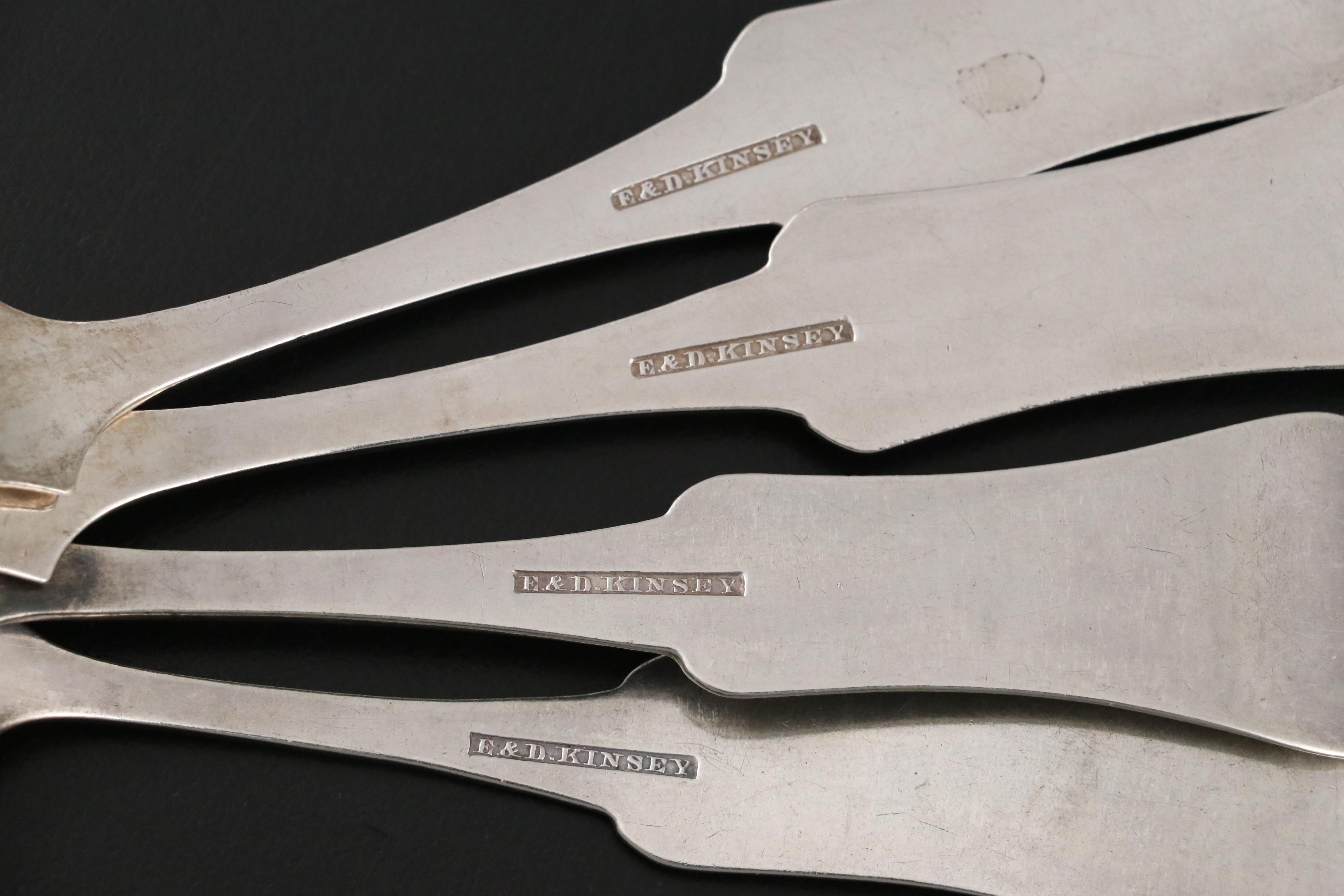 British Sterling Silver and American Coin Silver Fiddleback Spoons