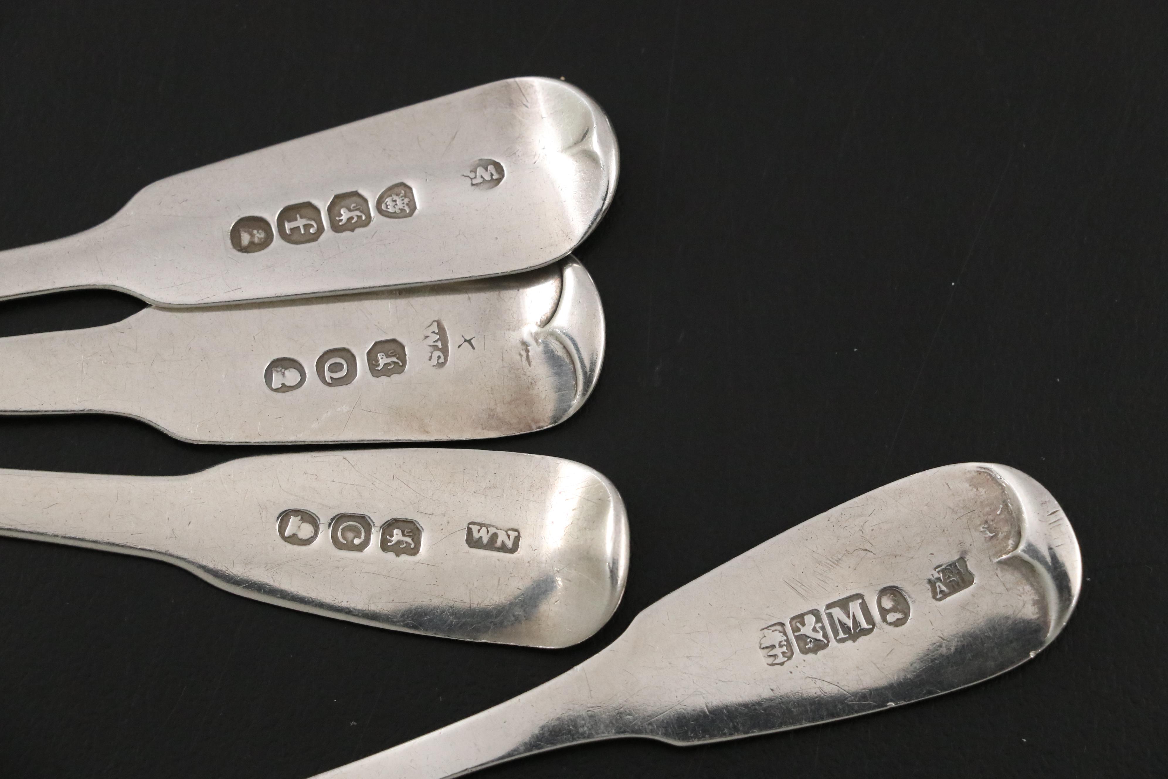 British Sterling Silver and American Coin Silver Fiddleback Spoons