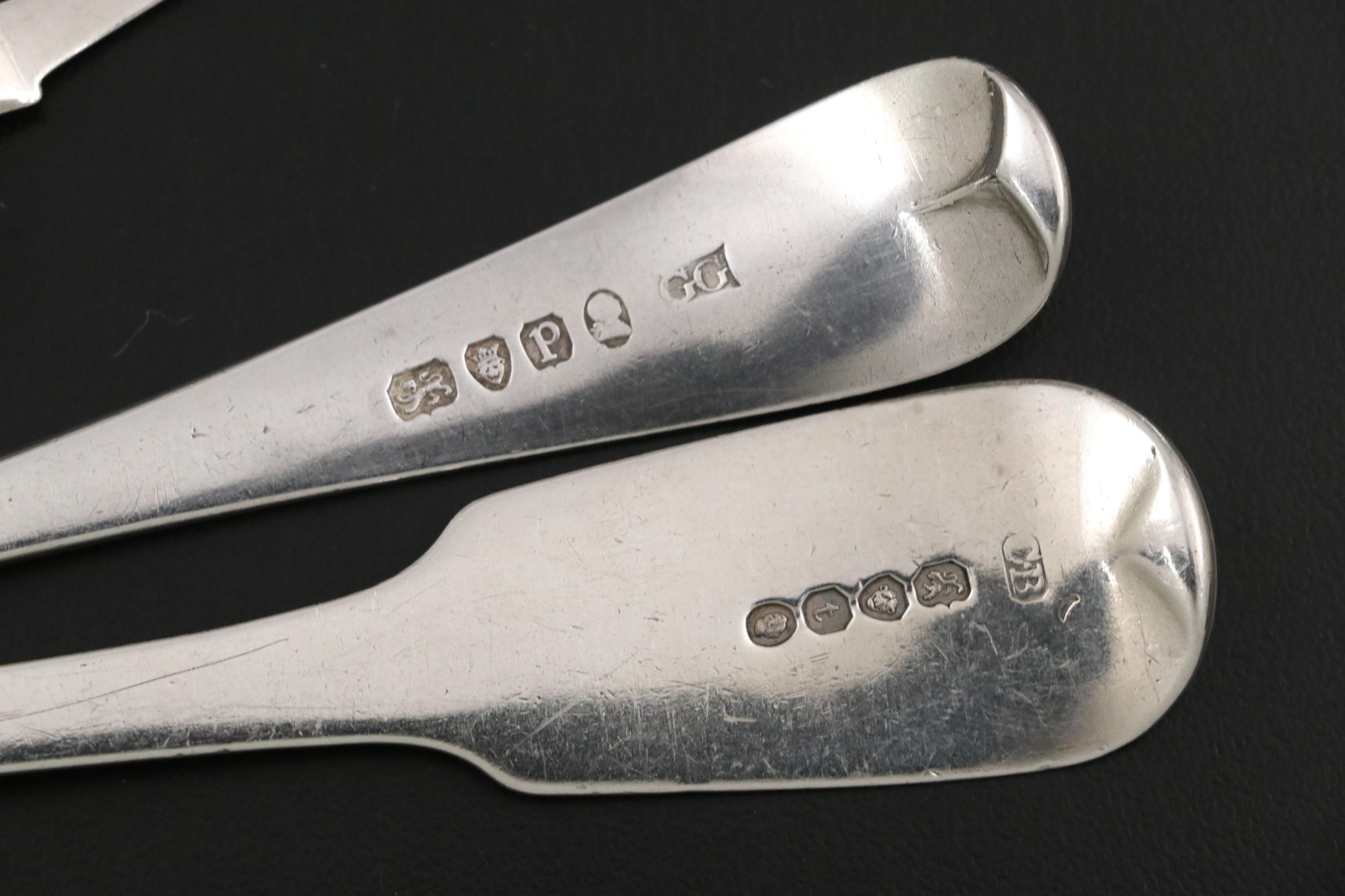 British Sterling Silver and American Coin Silver Fiddleback Spoons