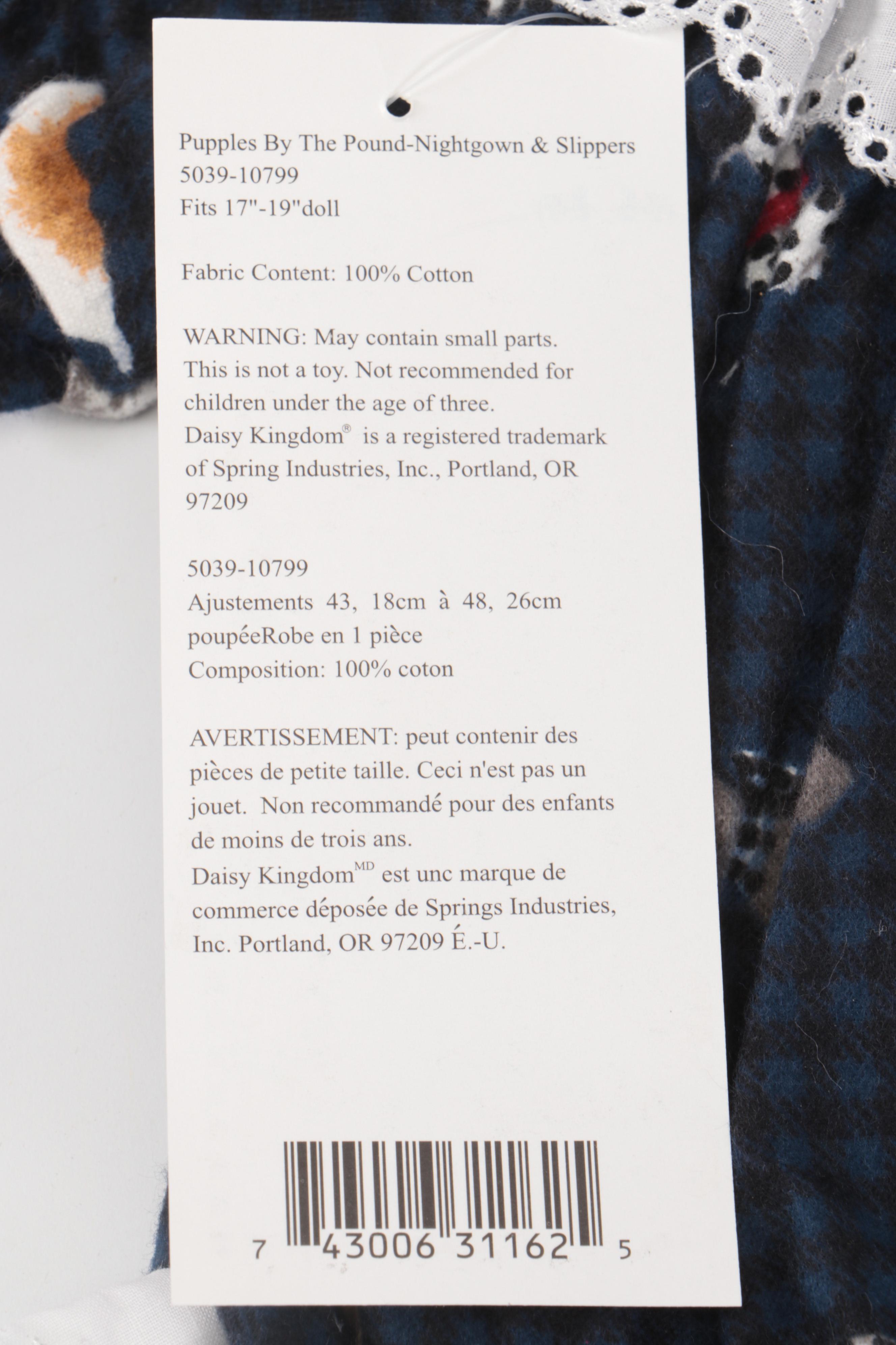 Daisy Kingdom Outfits for Both 17''-19'' Dolls and 12'' Dolls