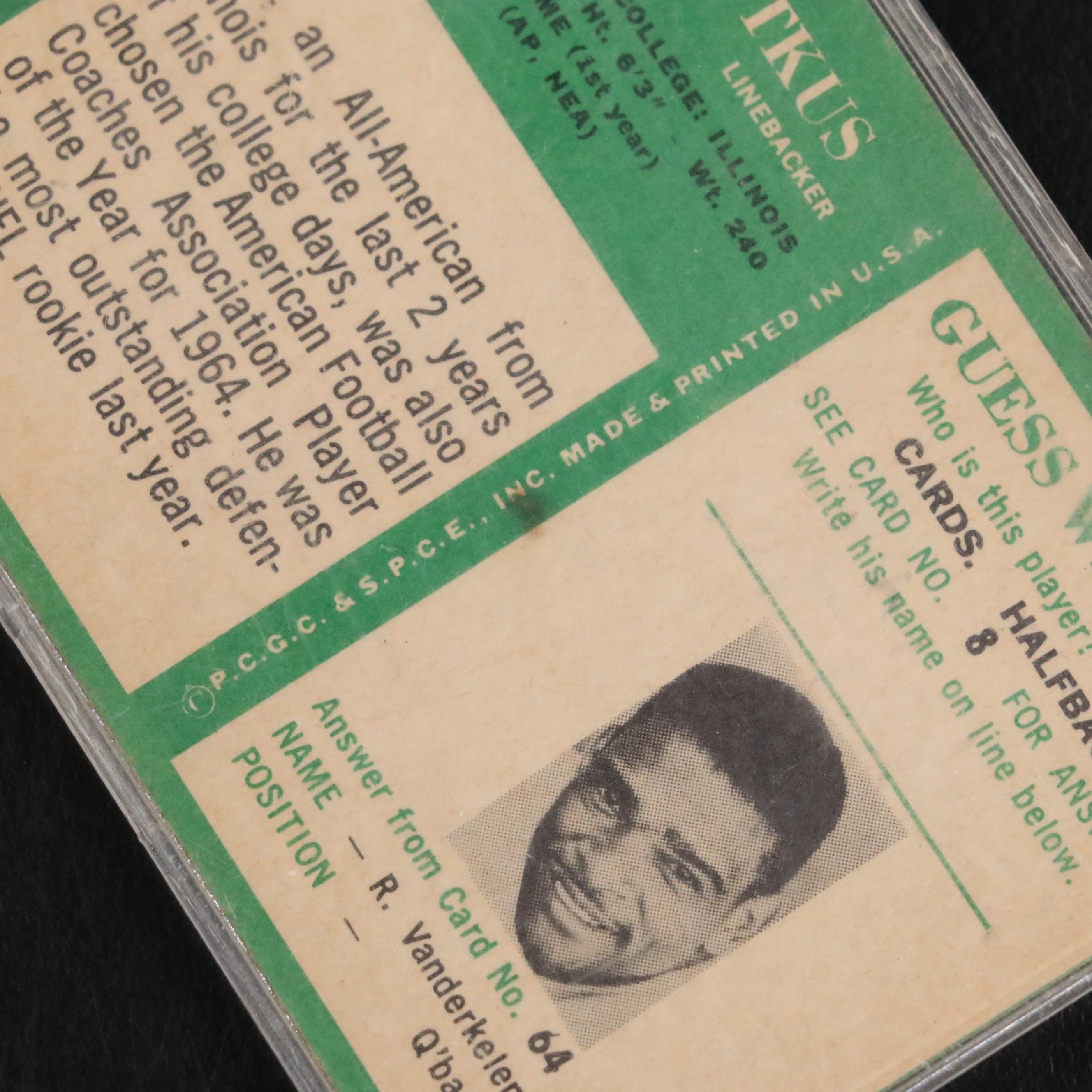 1966 Philadelphia Dick Butkus Chicago Bears Football Card #31